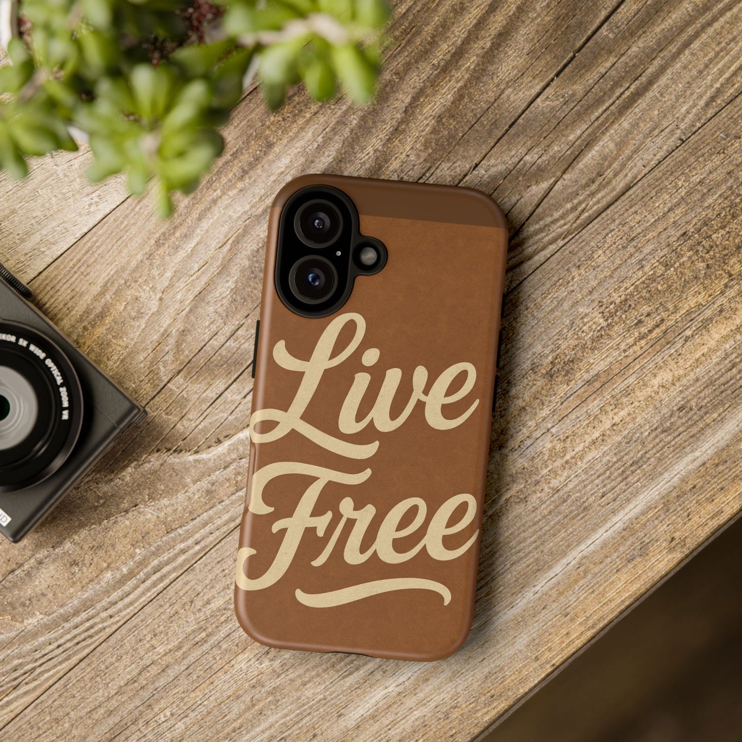 Live Free Phone Case, Tough Cases, Inspirational Phone Accessories, Gift for Adventurers, Customizable Design, Unique Tech Gifts