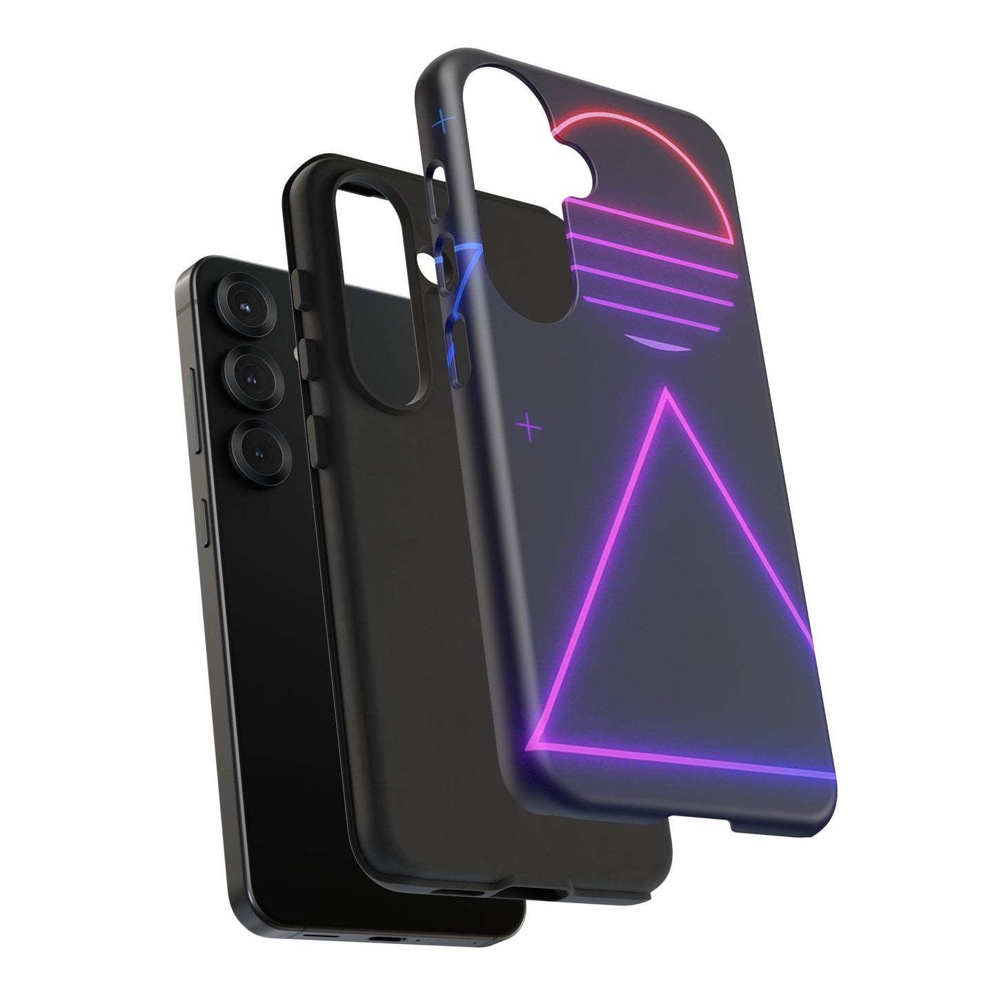 Retro Neon Phone Case, Tough Cases for iPhone, 80s Aesthetic Phone Cover, Abstract Neon Design, Gift for Tech Lovers