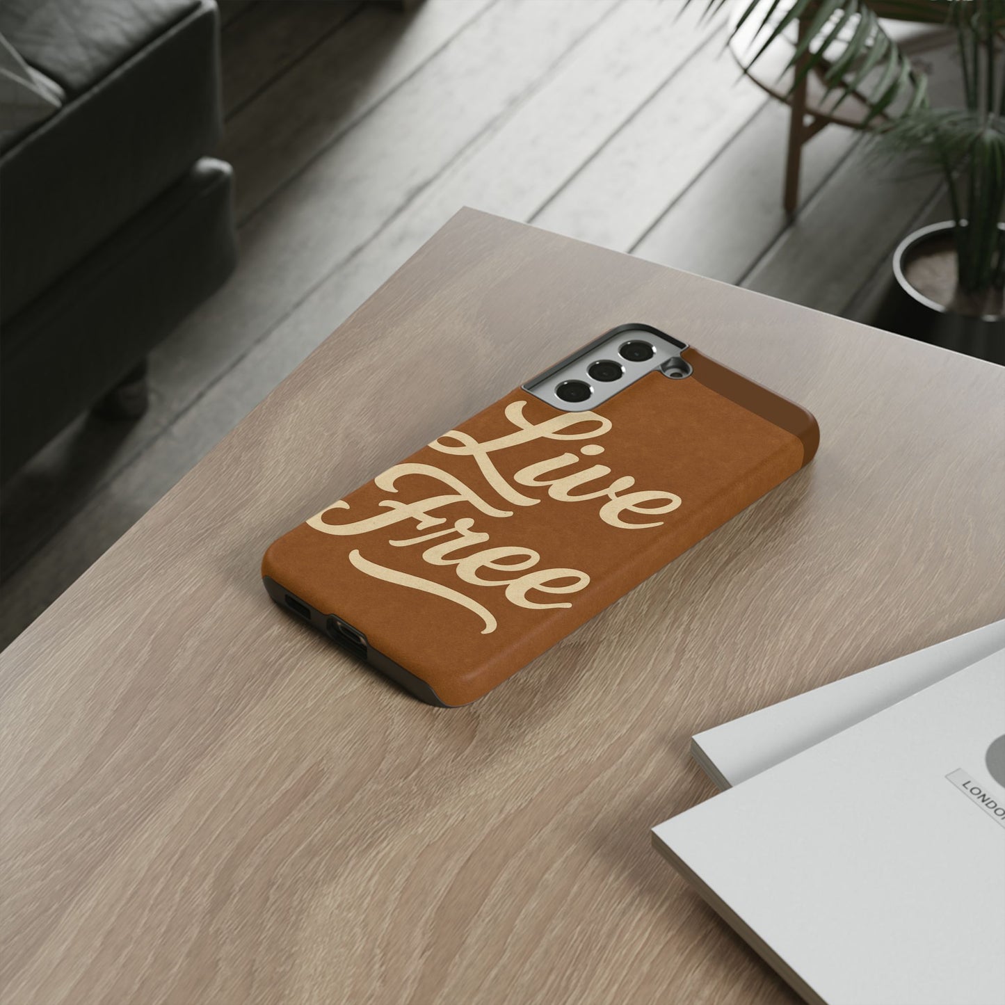 Live Free Phone Case, Tough Cases, Inspirational Phone Accessories, Gift for Adventurers, Customizable Design, Unique Tech Gifts