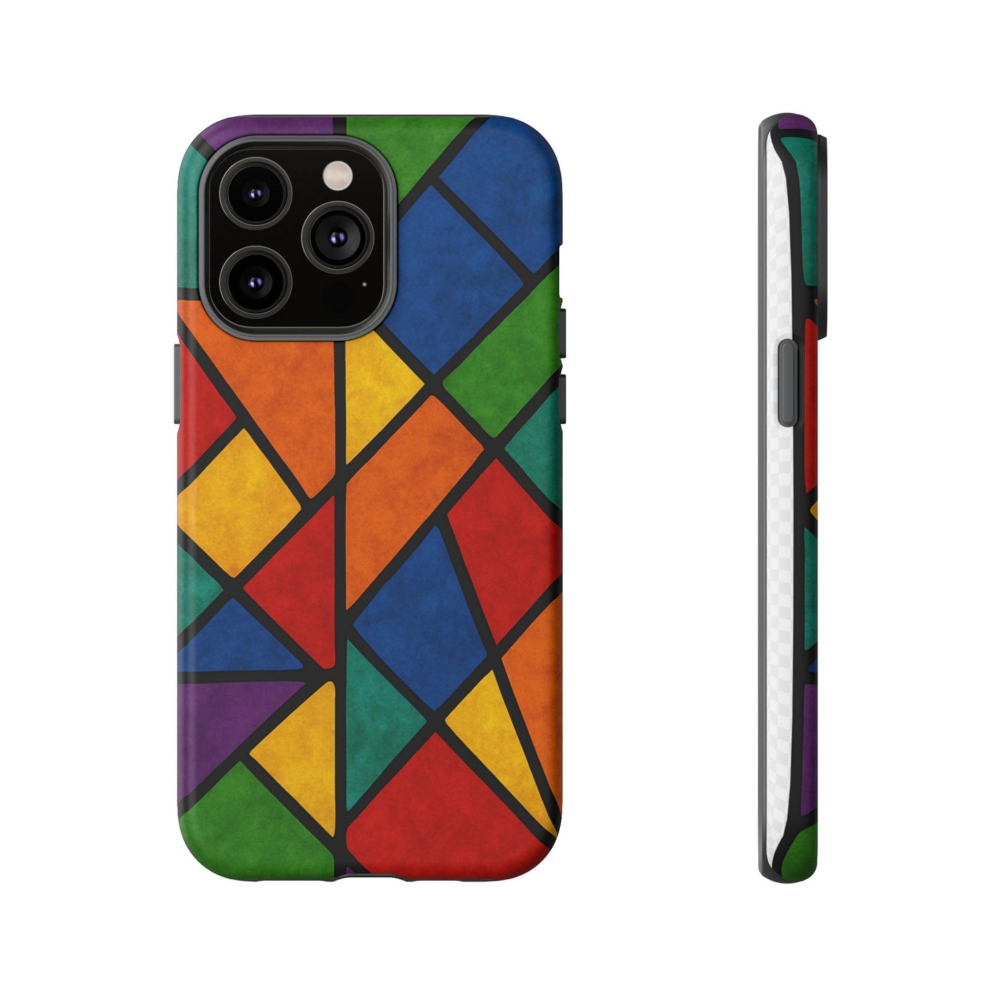 Colorful Phone Case, Stained Glass Pattern, Artistic Phone Cover, Unique Smartphone Protection, Vibrant Gift for All Occasions