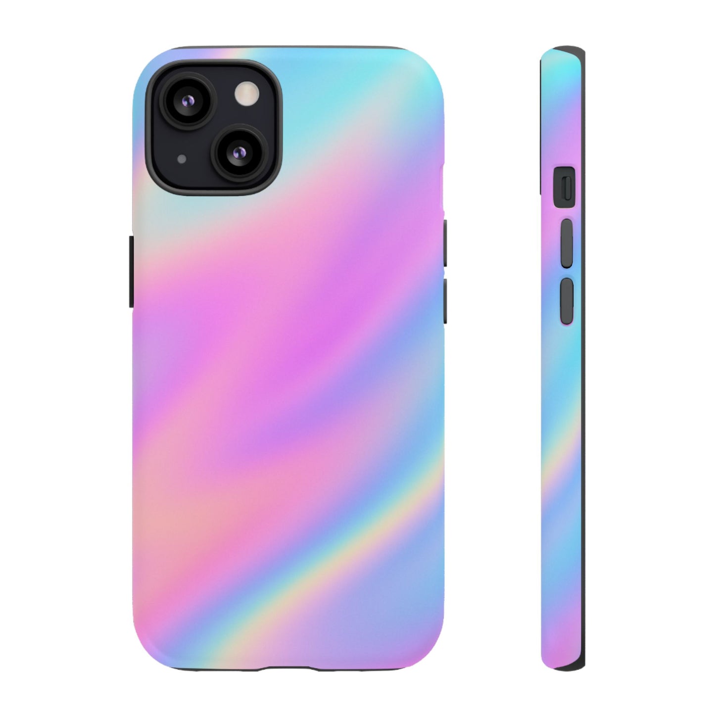 Colorful Holographic Phone Case, Tough Cases for iPhone, Trendy Phone Cover, Unique Gift for Her, Pastel Phone Accessory