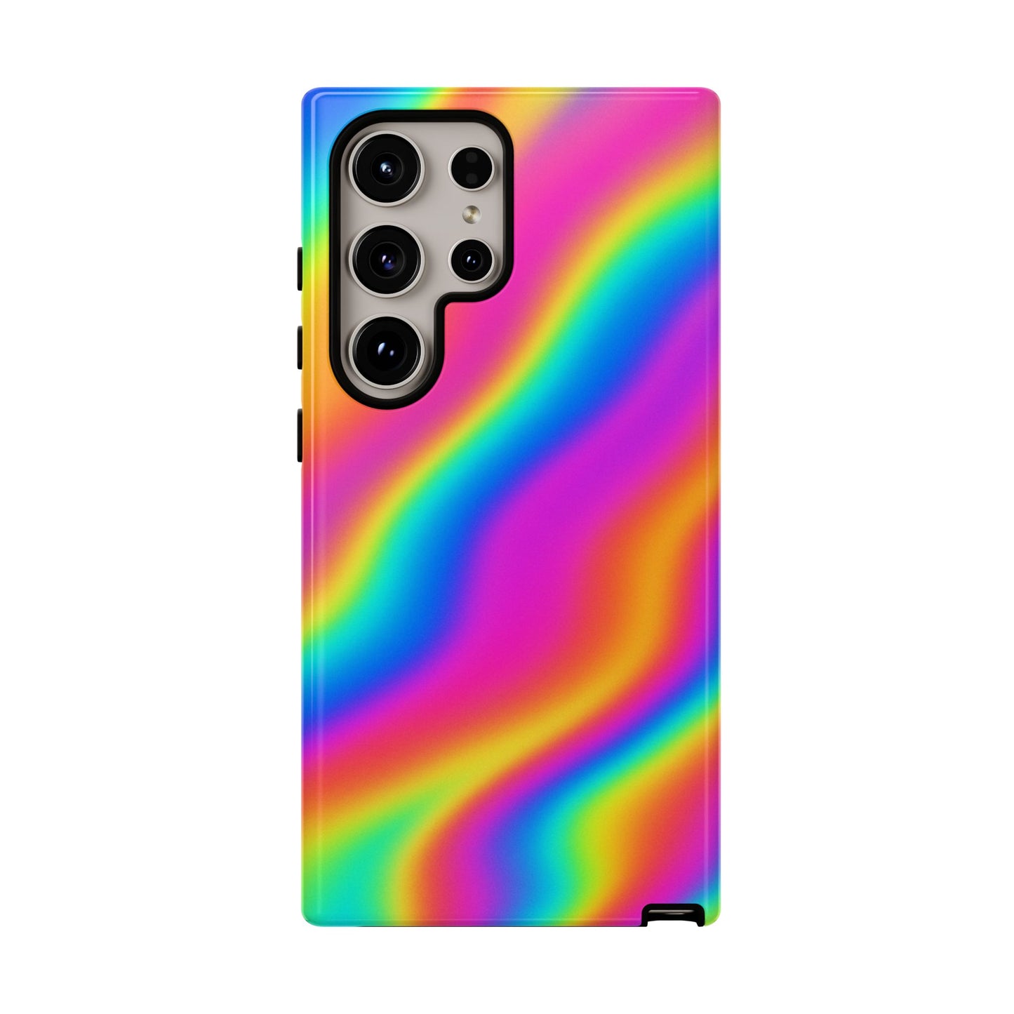 Rainbow Wavy Phone Case - Colorful Tough Cases for Stylish Protection, LGBTQ+ Pride Gift, Trendy Phone Accessory, Birthday, Holiday Present
