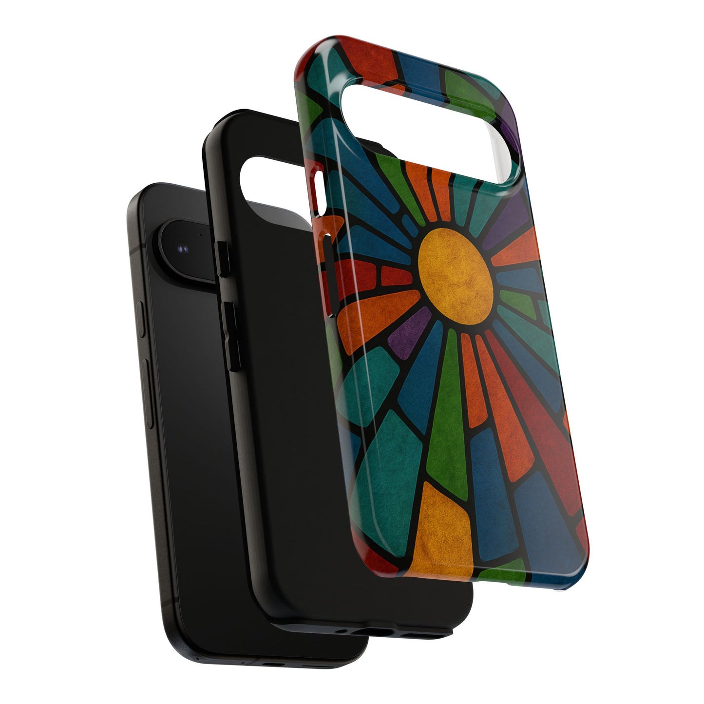 Colorful Stained Glass Phone Case, Tough Cases, Artistic Phone Cover, Vibrant Mobile Accessory, Unique Gift for Art Lovers