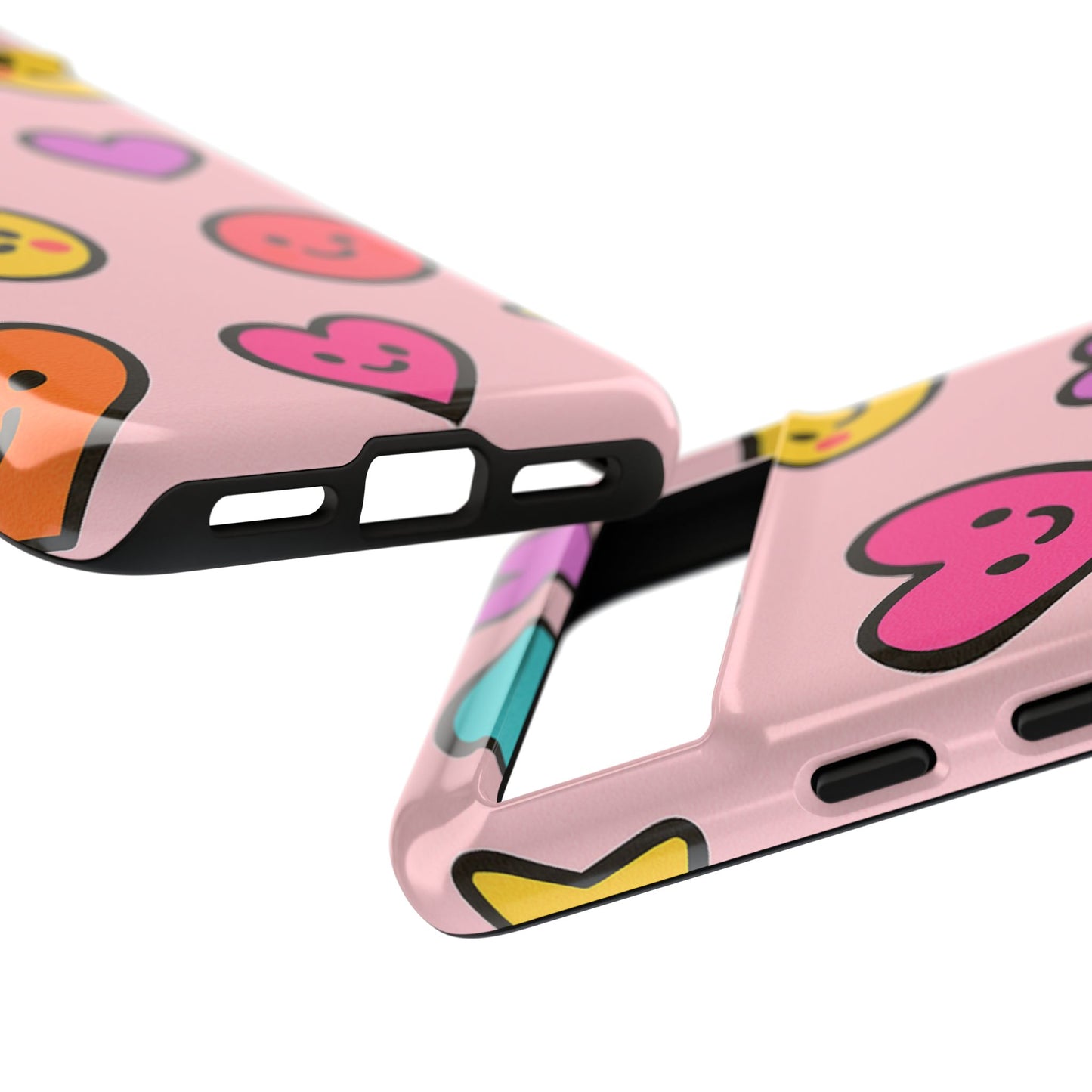 Cute Phone Case with Smiley Faces and Hearts, Fun Gift for Kids and Teens, Cellphone Protector, Birthday Present, Cute Accessories