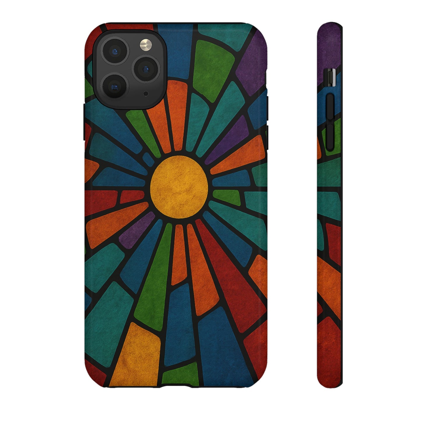 Colorful Stained Glass Phone Case, Tough Cases, Artistic Phone Cover, Vibrant Mobile Accessory, Unique Gift for Art Lovers