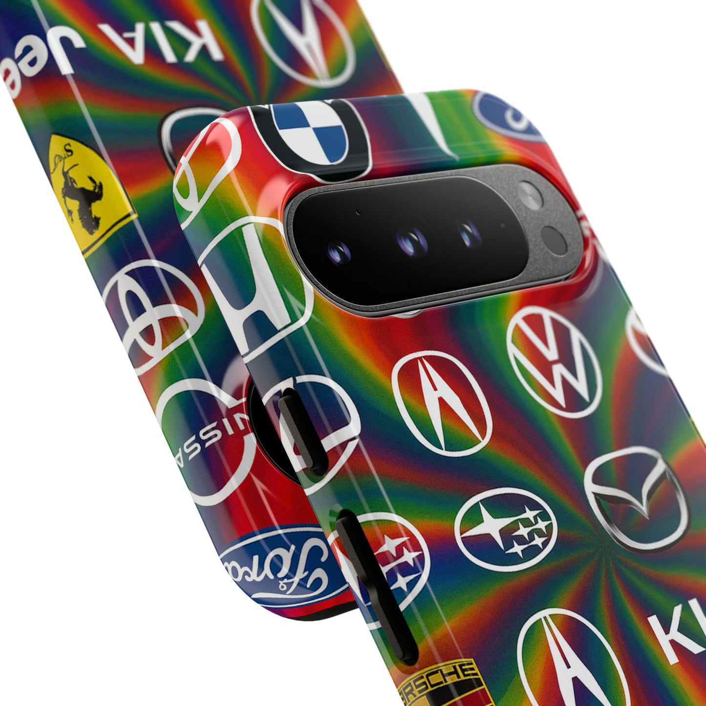 Colorful Car Logos Phone Case - Vibrant Tough Cases for Auto Enthusiasts, Unique Gift for Birthdays, Car Events, and Holidays