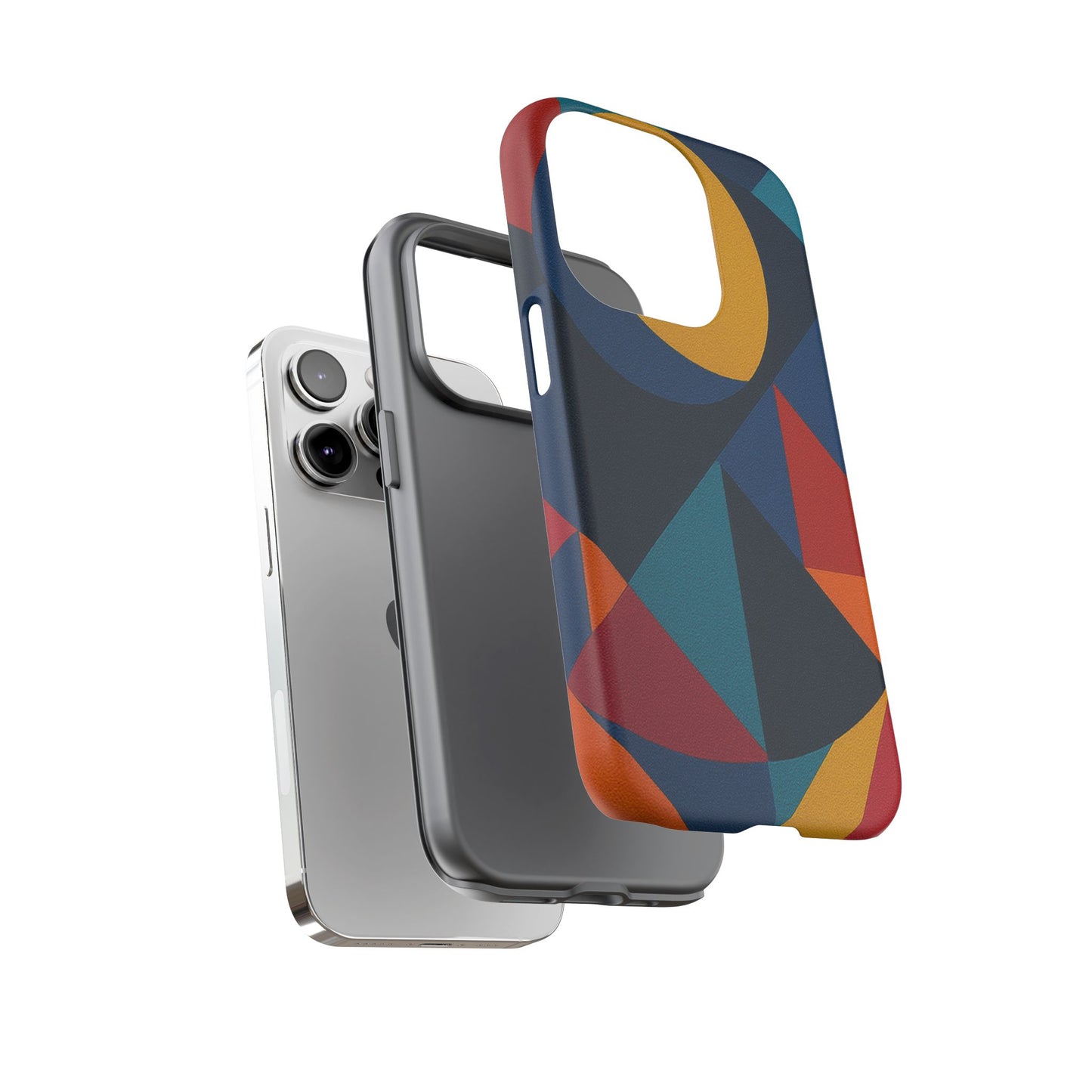 Vibrant Phone Case, Colorful Phone Cover, Geometric Design, Artistic Gift, Trendy Accessory, Vibrant Colors, Unique Design
