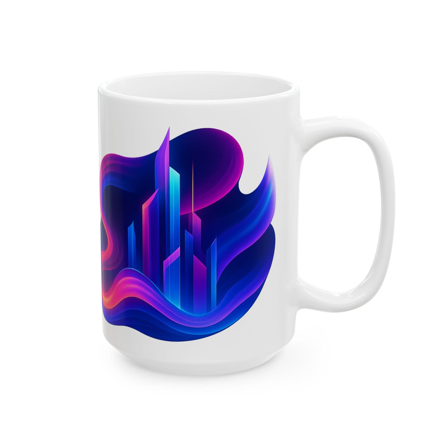 Vibrant Abstract Ceramic Mug, Colorful Coffee Cup, Modern Drinkware, Artistic Mug for Home or Office, Gift for Art Lovers