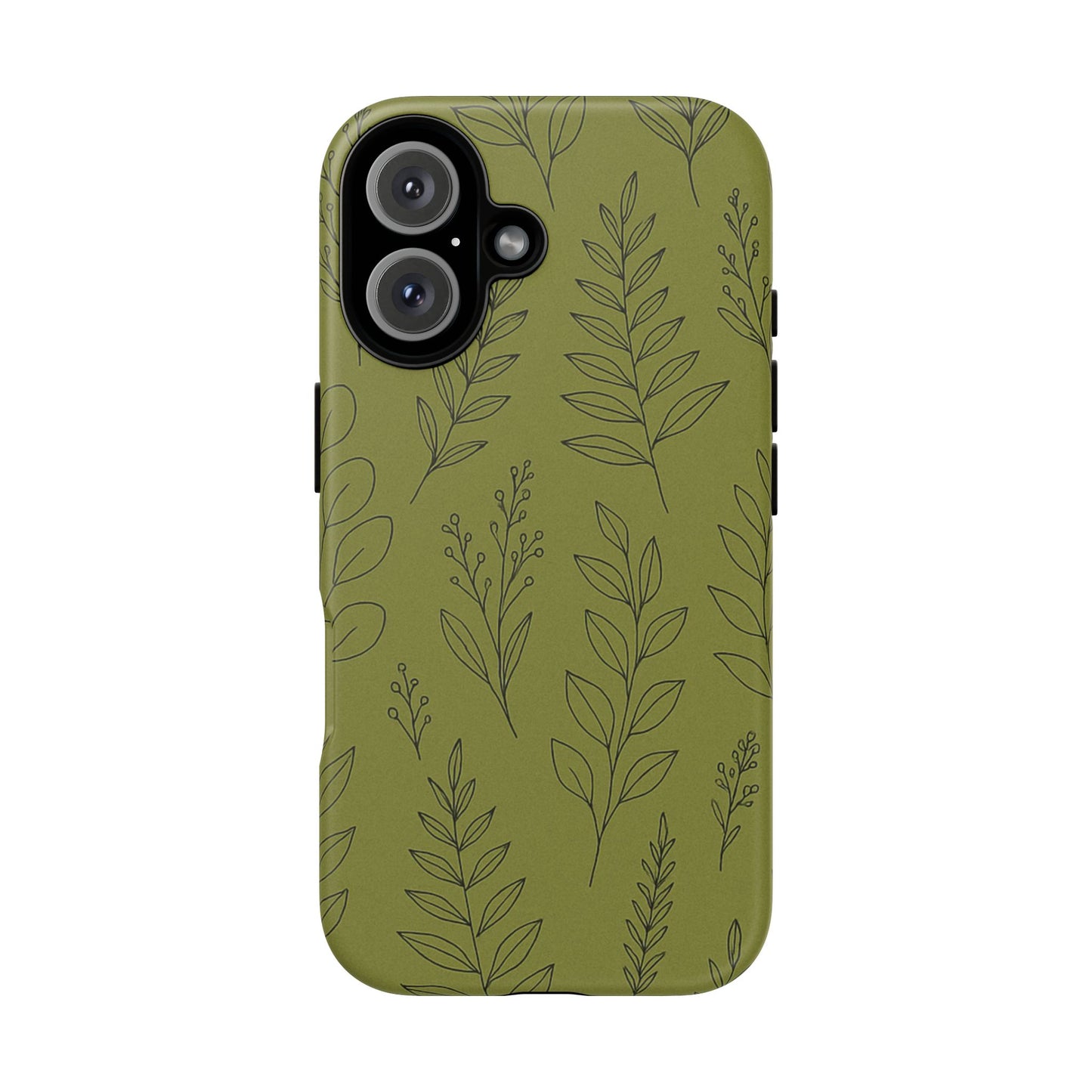 Stylish Phone Case, Botanical Design, Tough Phone Cover, Green Floral Case, Nature Inspired Gift, Eco-Friendly Accessory