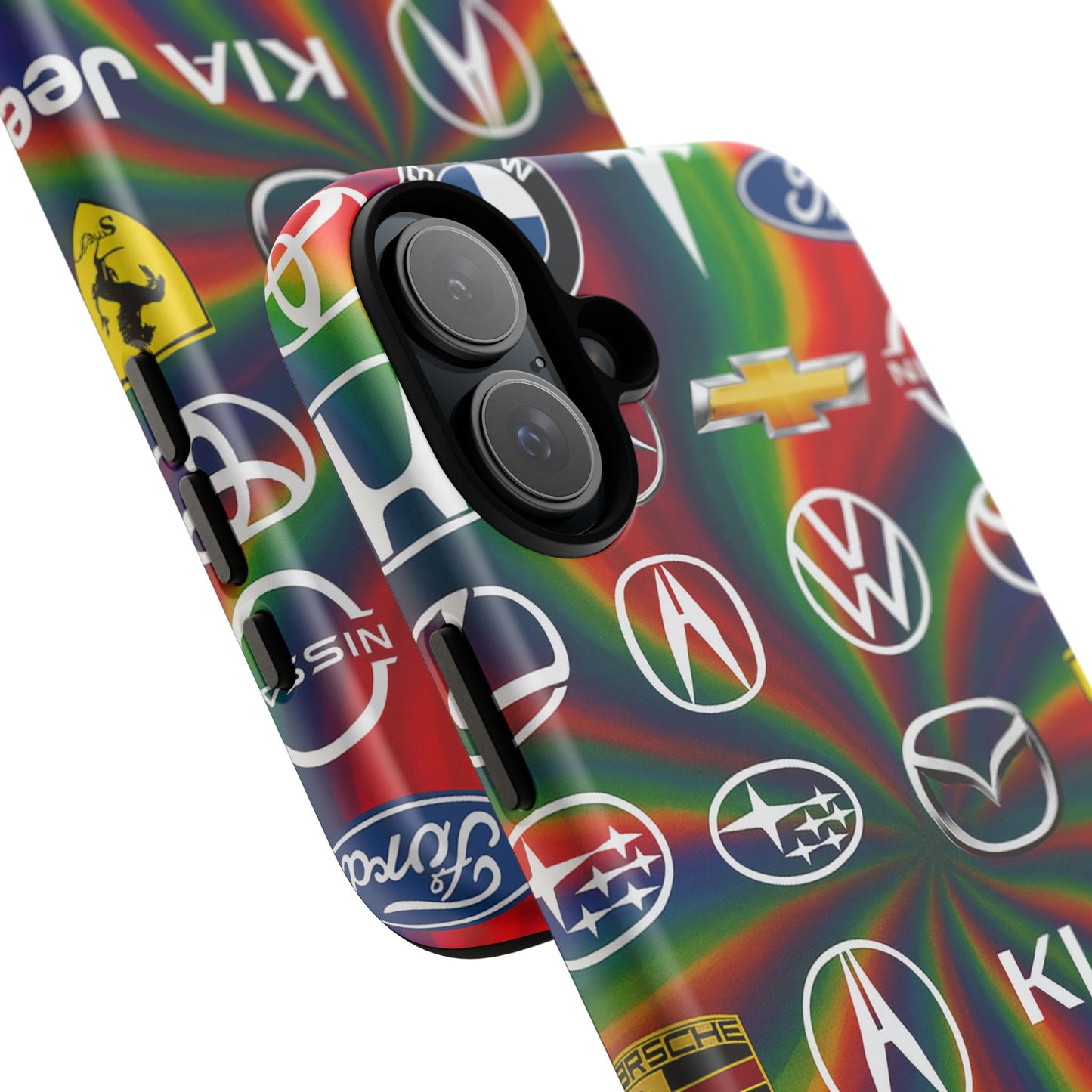 Colorful Car Logos Phone Case - Vibrant Tough Cases for Auto Enthusiasts, Unique Gift for Birthdays, Car Events, and Holidays