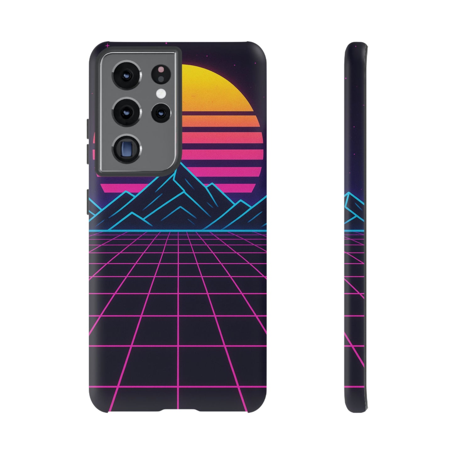 Retro Sunset Phone Case, Vintage Neon Case, 80s Aesthetic Cover, Gift for Tech Lovers, Unique Phone Accessories
