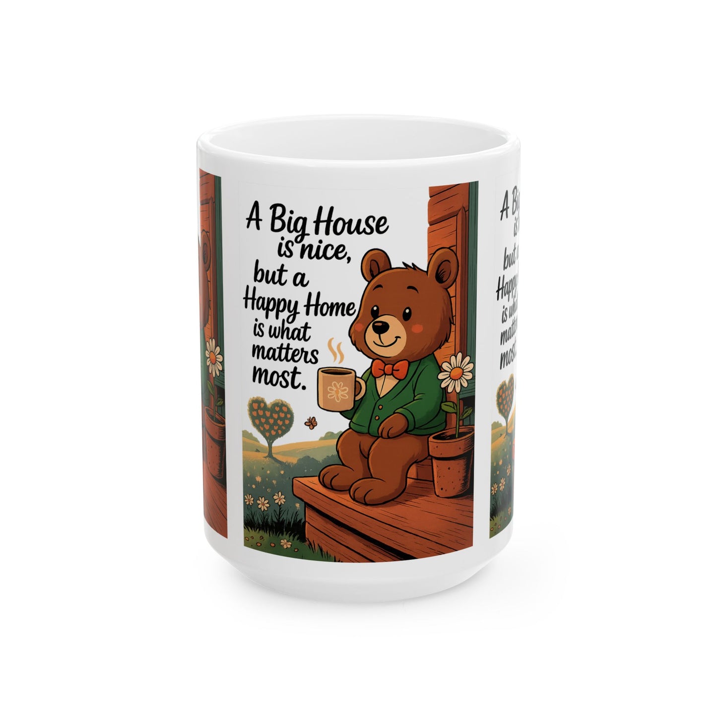 Cozy Bear Inspirational Mug - A Big House is Nice, But a Happy Home Matters Most, Cute Animal Coffee Cup, Gift for Home & Garden [...]