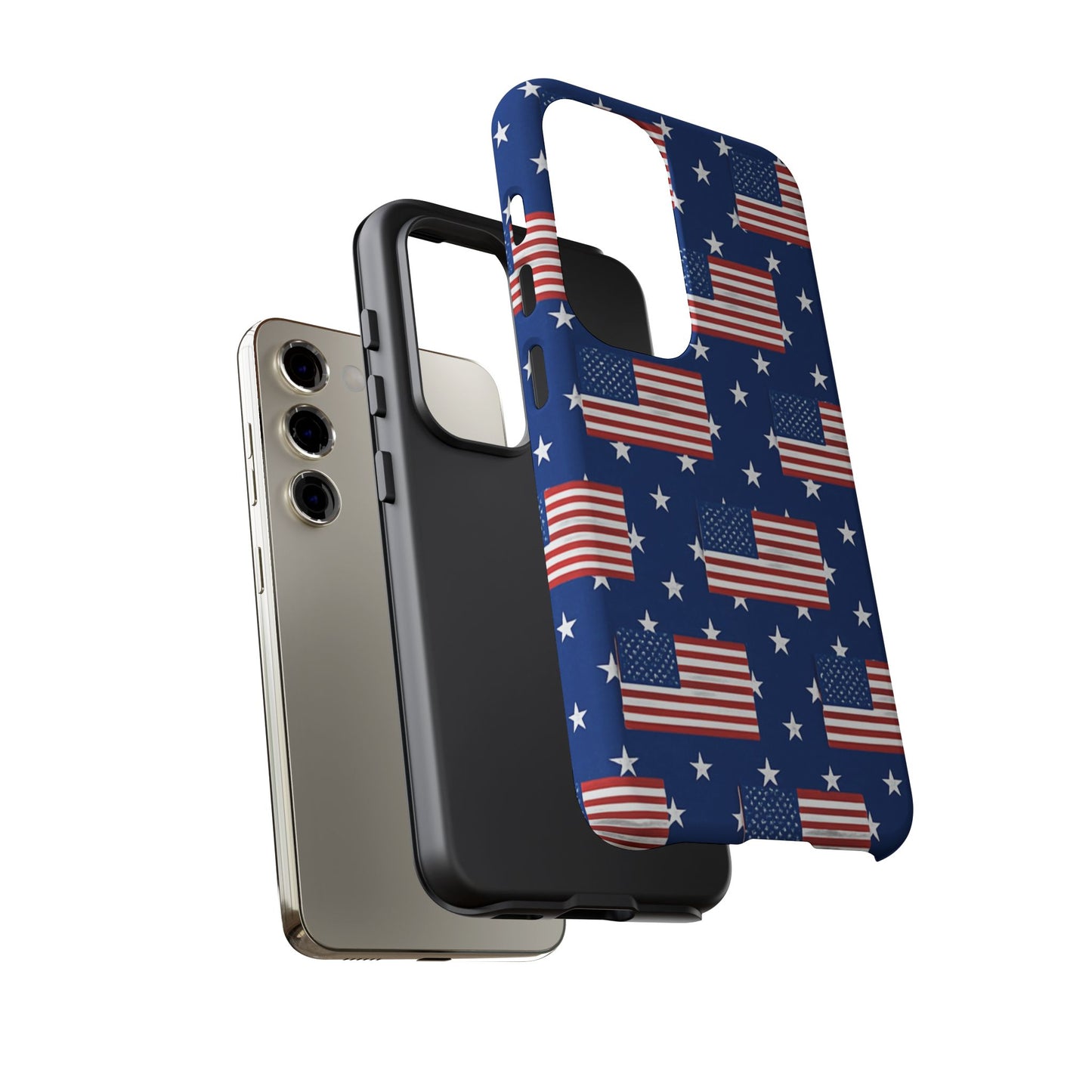 Patriotic Phone Case, Independence Day Accessories, American Flag Design, Star-Spangled Cover, Summer BBQ Gift