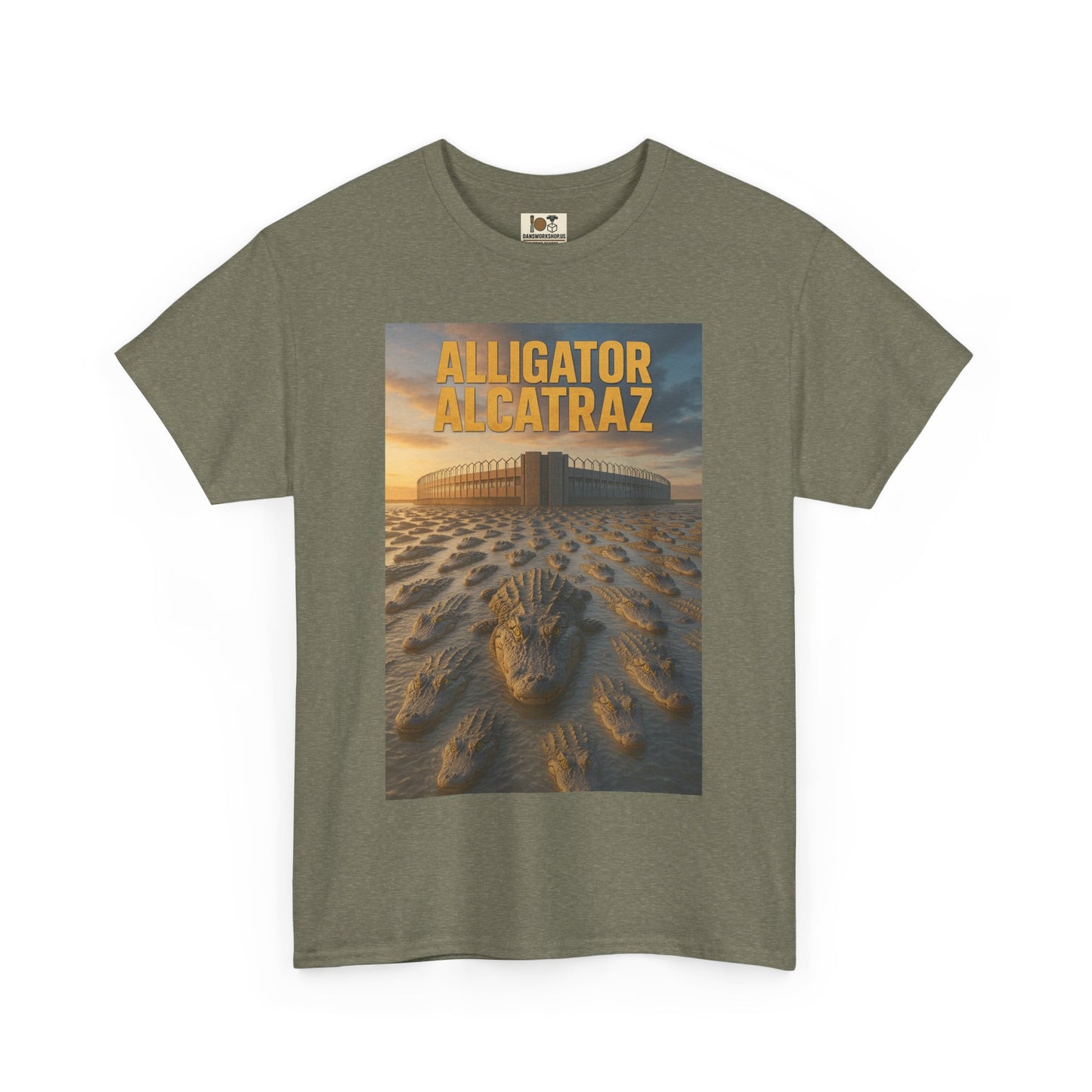 Vintage Alligator Alcatraz Tee, Retro Graphic T-Shirt, Unisex Cotton Shirt, Animal Lover Gift, Fun Statement Tee