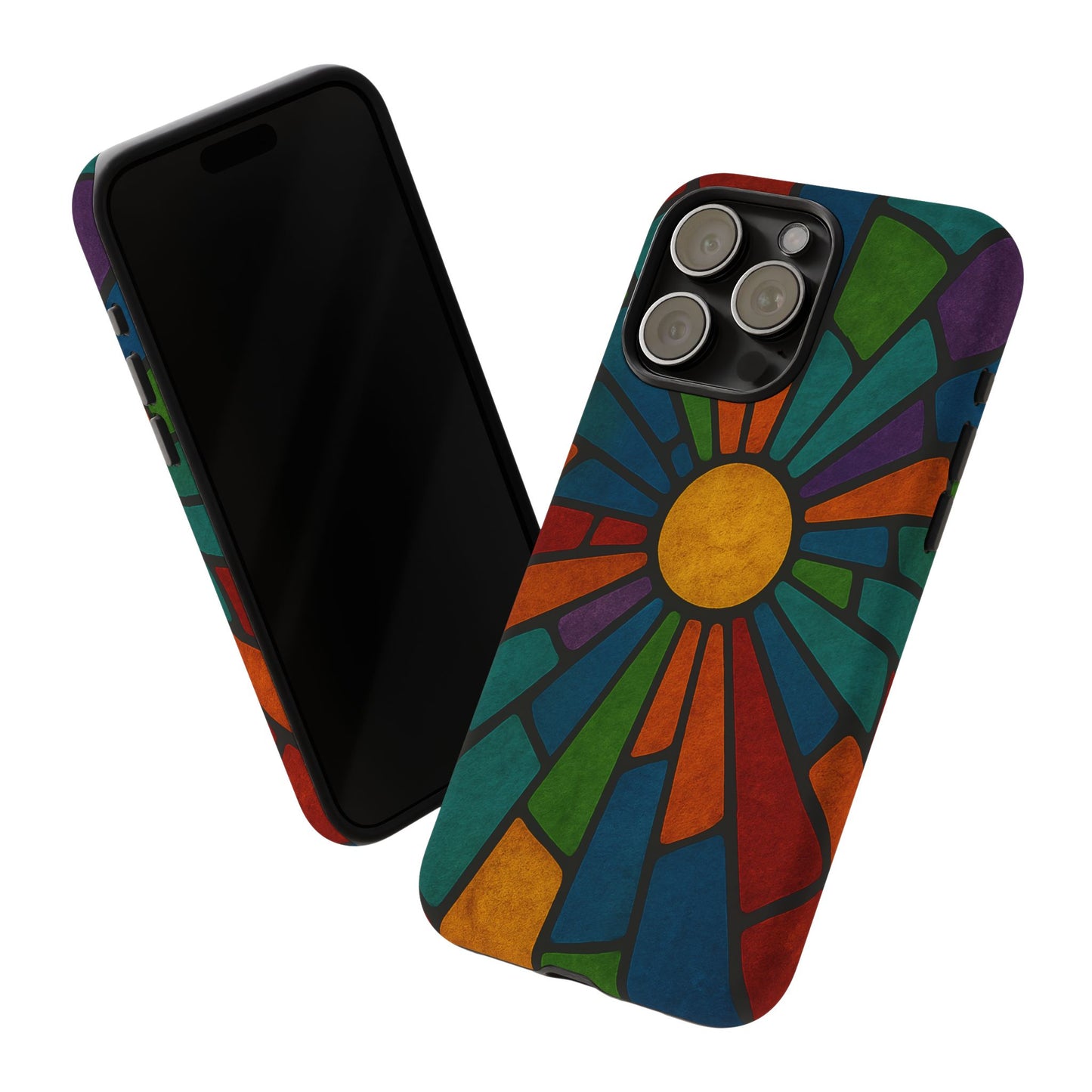Colorful Stained Glass Phone Case, Tough Cases, Artistic Phone Cover, Vibrant Mobile Accessory, Unique Gift for Art Lovers