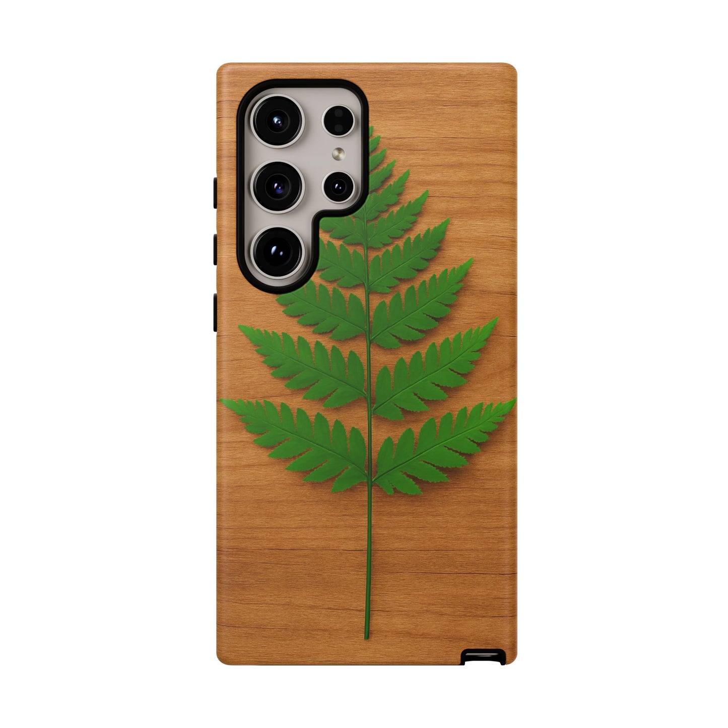 Wooden Fern Phone Case - Eco-Friendly Tough Cases for Nature Lovers, Unique Gift, Customizable Design, Nature-Themed Accessories