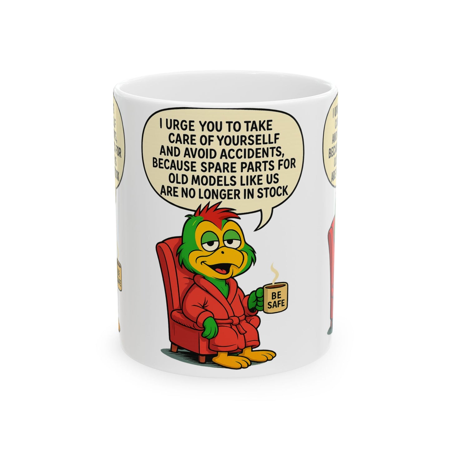 Funny Ceramic Mug with Quirky Cartoon, Coffee Cup, Gift for Friends, Humor Mug, Birthday Present, Unique Gift
