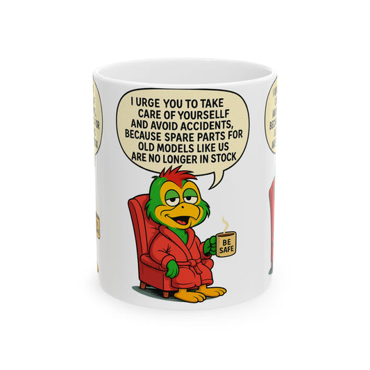 Funny Ceramic Mug with Quirky Cartoon, Coffee Cup, Gift for Friends, Humor Mug, Birthday Present, Unique Gift