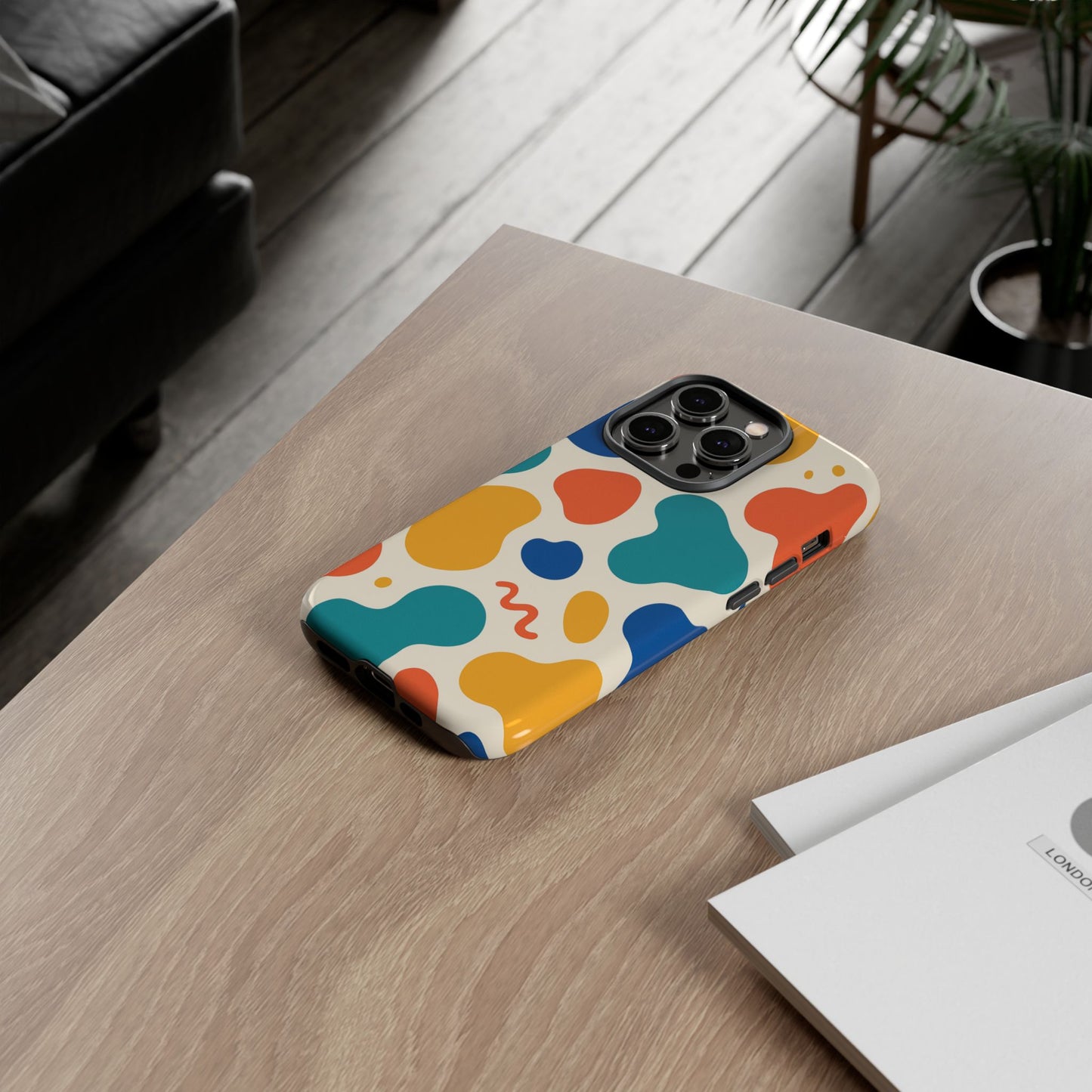 Colorful Phone Case with Abstract Design, Stylish Phone Cover, Trendy Tech Accessory for Her, Unique Gift Idea, Fun Patterned Case
