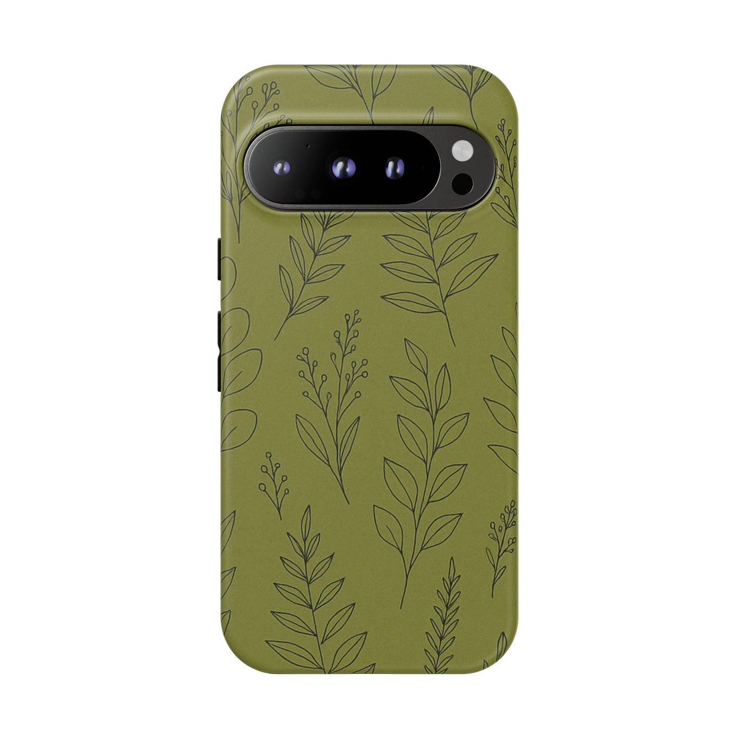 Stylish Phone Case, Botanical Design, Tough Phone Cover, Green Floral Case, Nature Inspired Gift, Eco-Friendly Accessory
