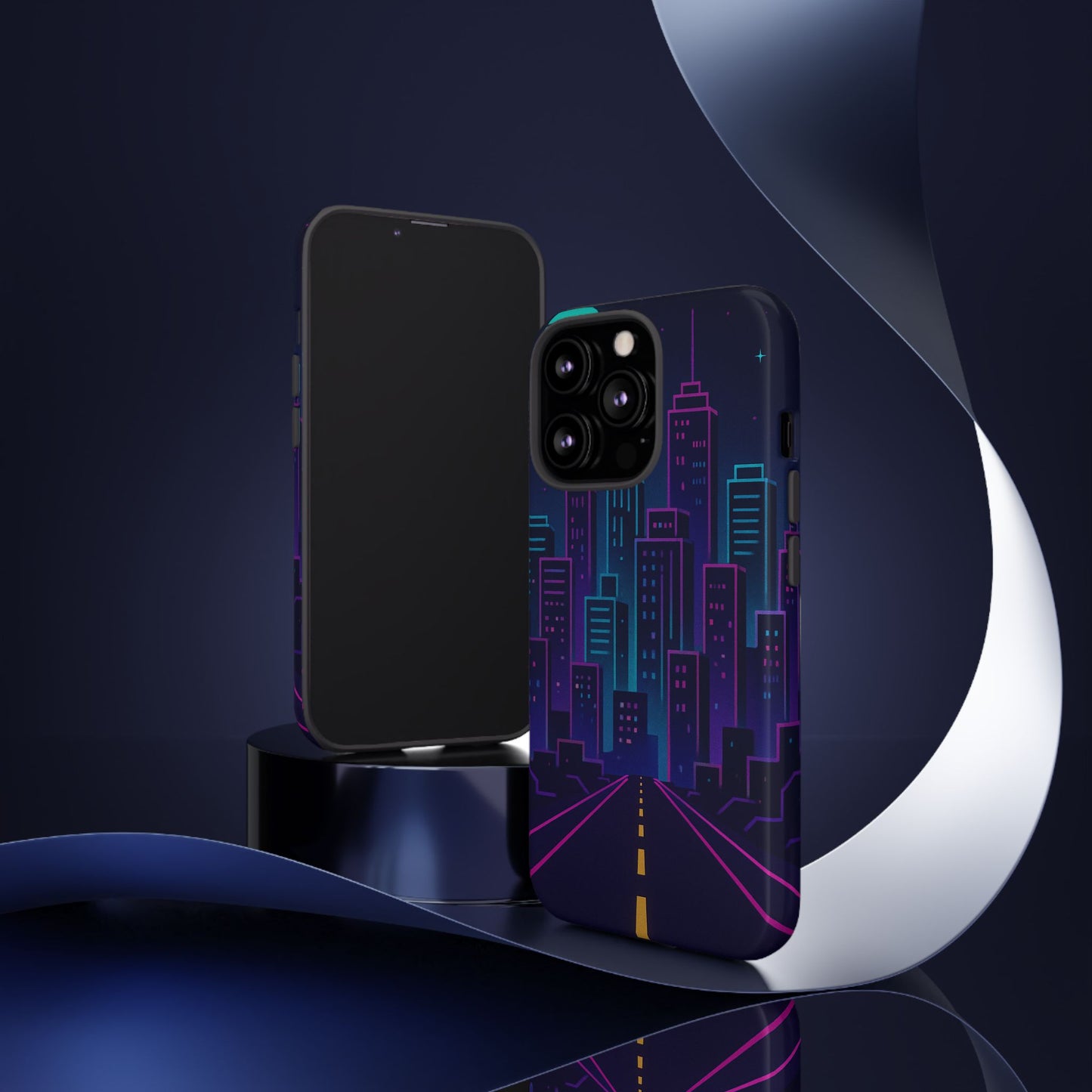 Cityscape Phone Case, Tough Cases, Urban Style, Nighttime Vibe, Phone Cover, Gift for City Lovers, Modern Design