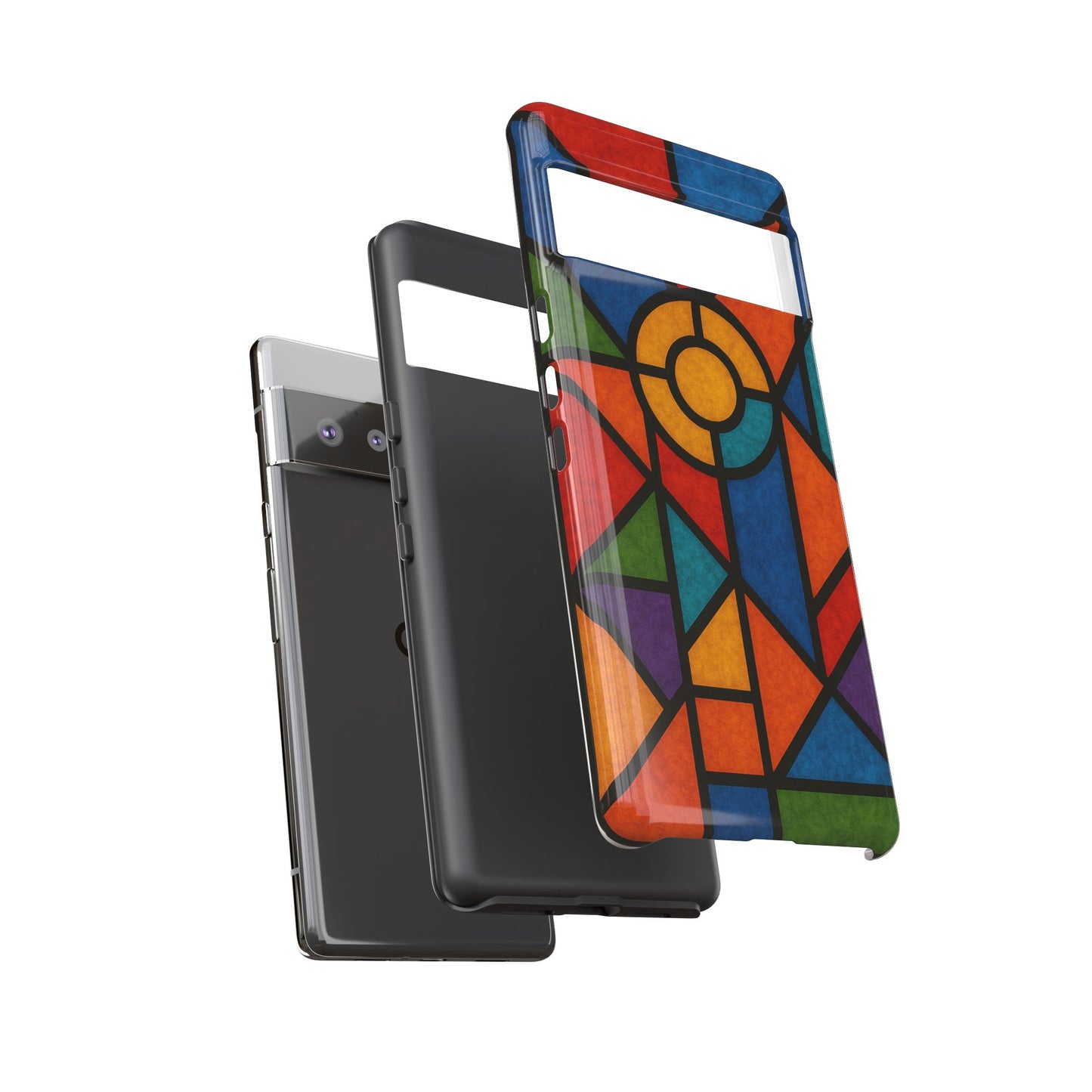 Colorful Stained Glass Phone Case, Artistic Phone Cover, Vibrant Protective Case, Unique Gift for Art Lovers, Stylish Smartphone Accessory
