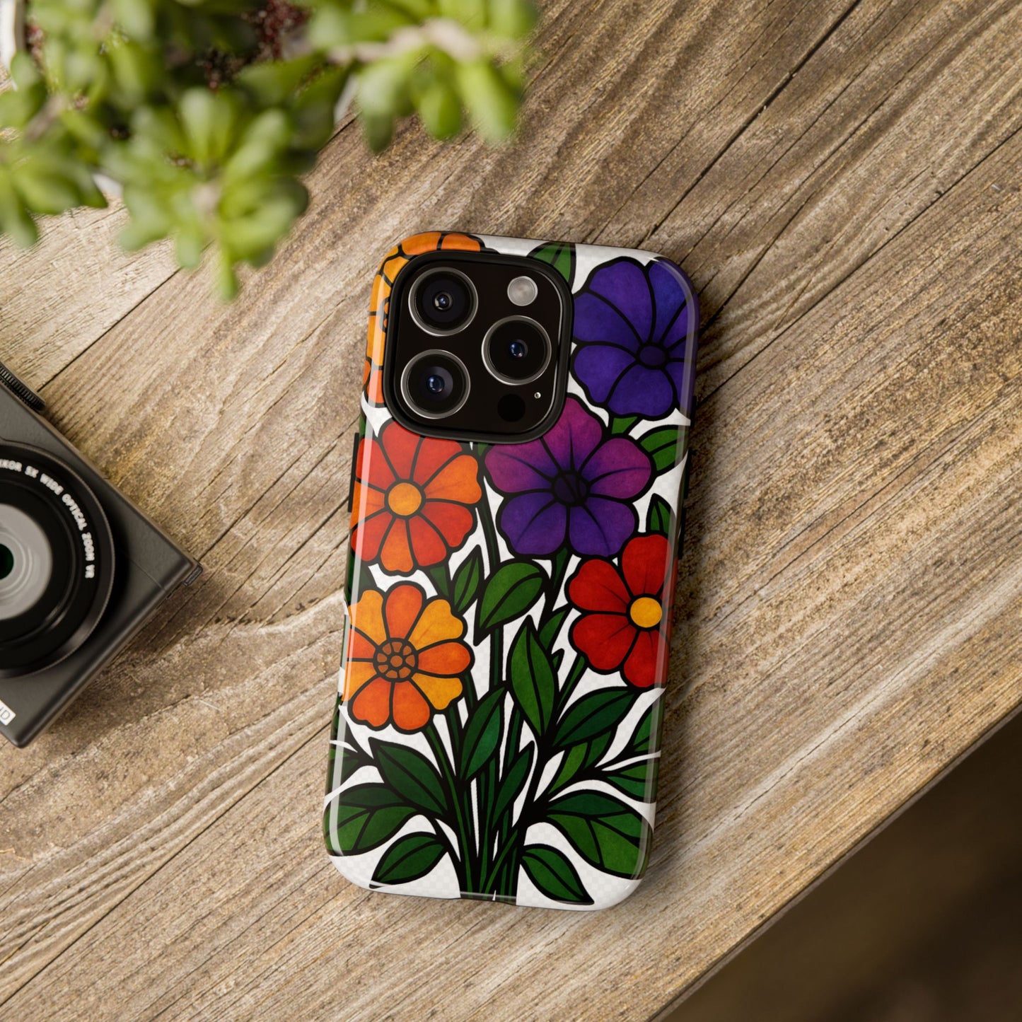 Floral Phone Case, Tough Cases with Colorful Flower Design, Gift for Flower Lovers, Summer Accessories, Trendy Phone Cover