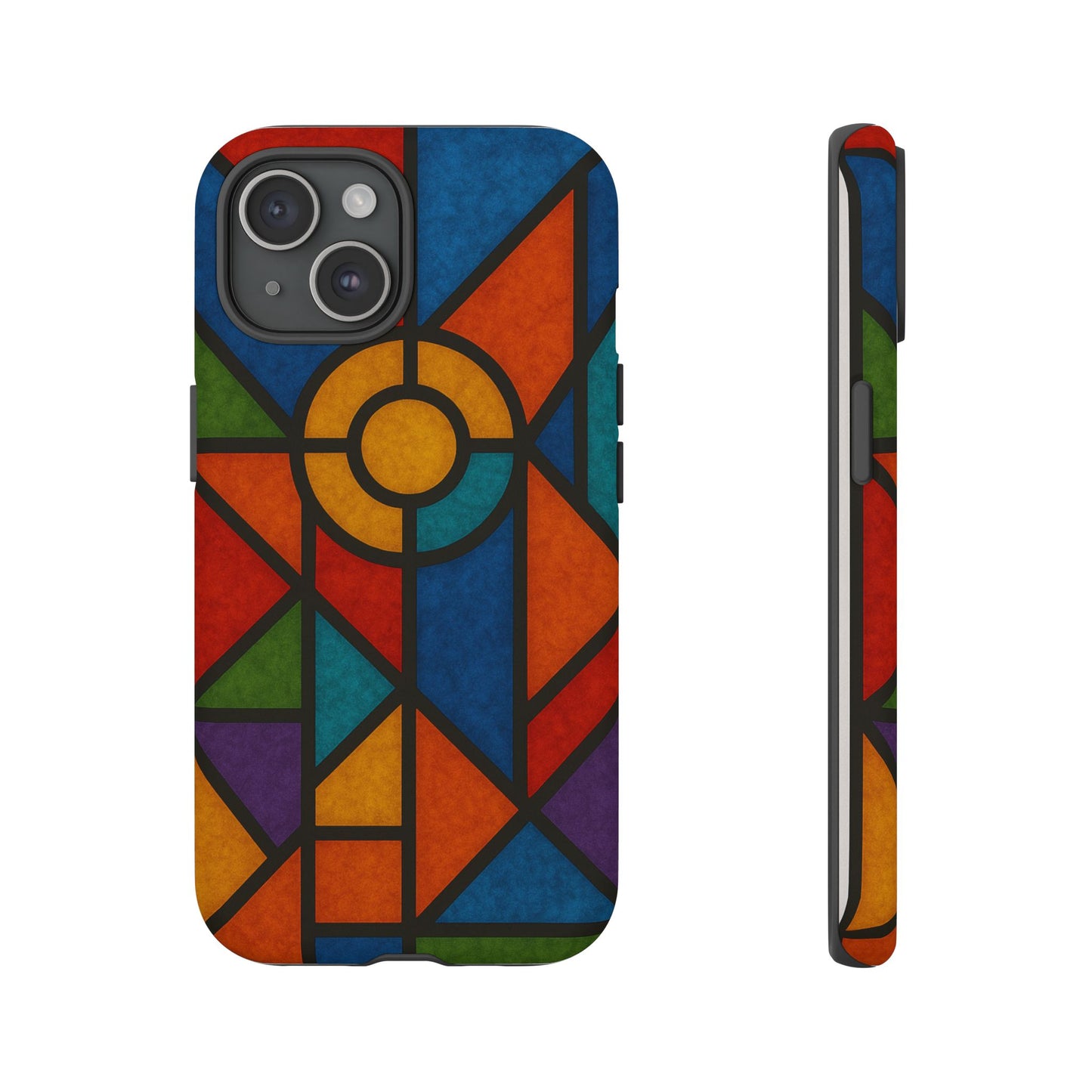 Colorful Stained Glass Phone Case, Artistic Phone Cover, Vibrant Protective Case, Unique Gift for Art Lovers, Stylish Smartphone Accessory
