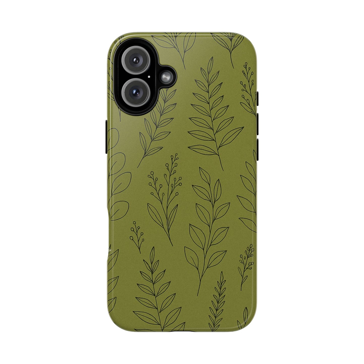 Stylish Phone Case, Botanical Design, Tough Phone Cover, Green Floral Case, Nature Inspired Gift, Eco-Friendly Accessory