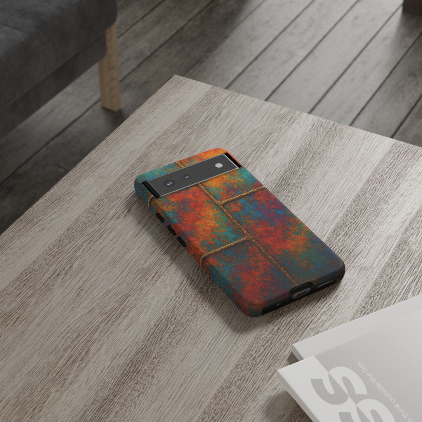 Colorful Textured Phone Case, Vibrant iPhone Cover, Tough Protective Shell, Unique Mobile Accessory, Artisan Phone Protection