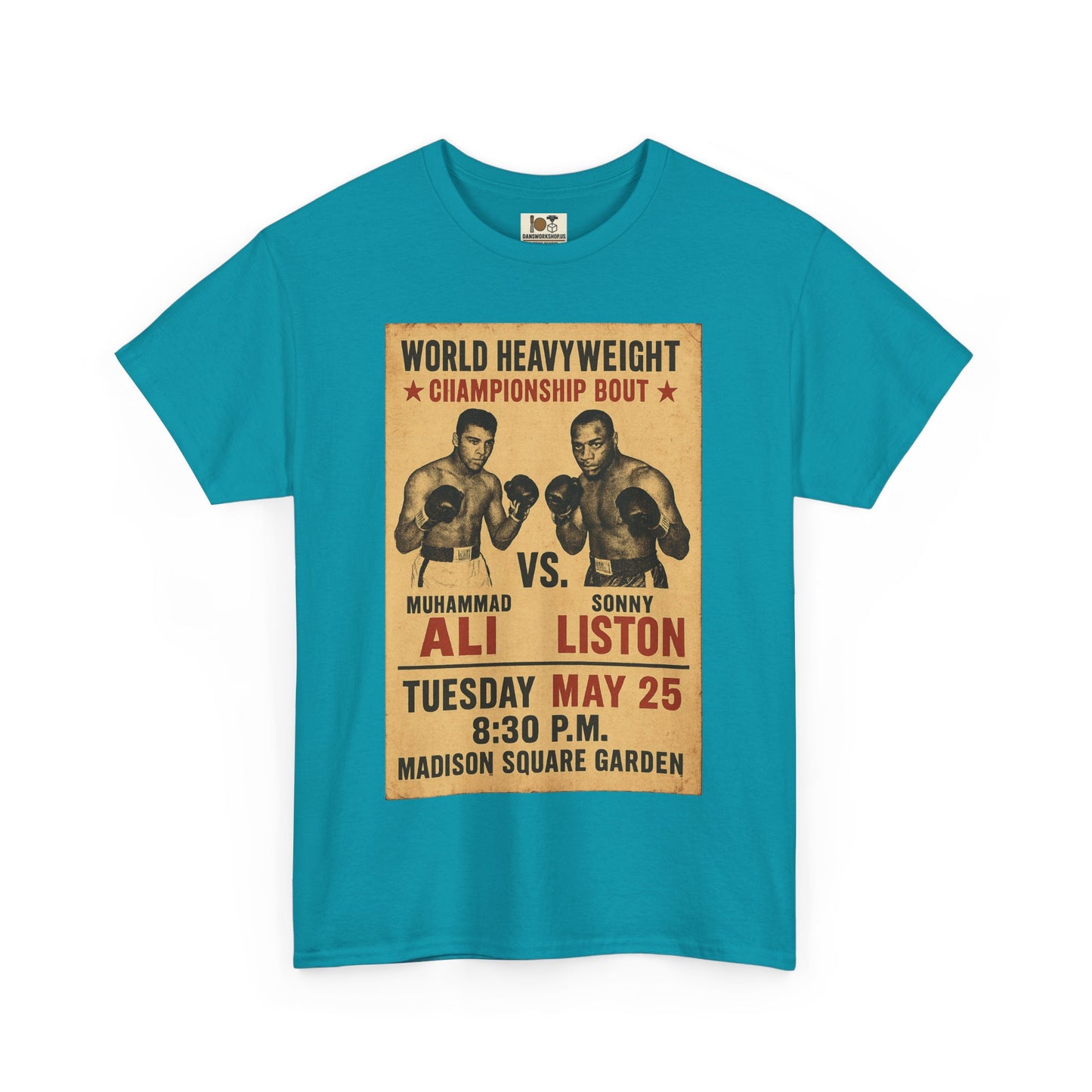 Vintage Boxing Tee, Retro Fight Shirt, Unisex Heavy Cotton Tee, Gift for Sports Fans, Athletics Apparel, Classic Graphic Tee