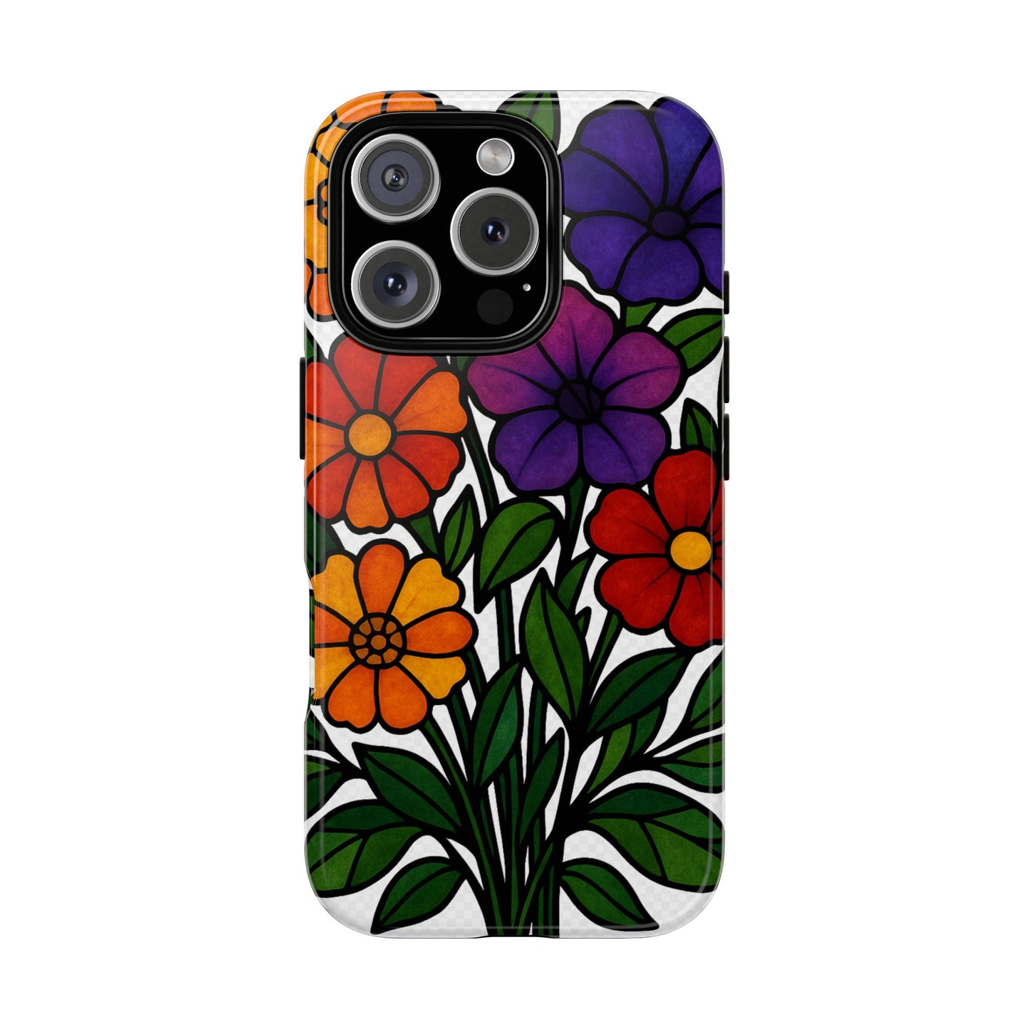 Floral Phone Case, Tough Cases with Colorful Flower Design, Gift for Flower Lovers, Summer Accessories, Trendy Phone Cover