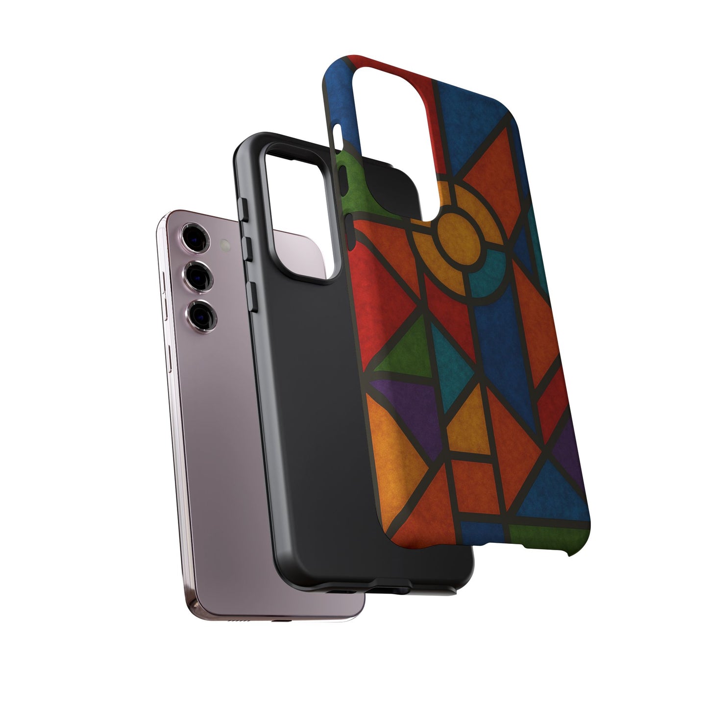 Colorful Stained Glass Phone Case, Artistic Phone Cover, Vibrant Protective Case, Unique Gift for Art Lovers, Stylish Smartphone Accessory