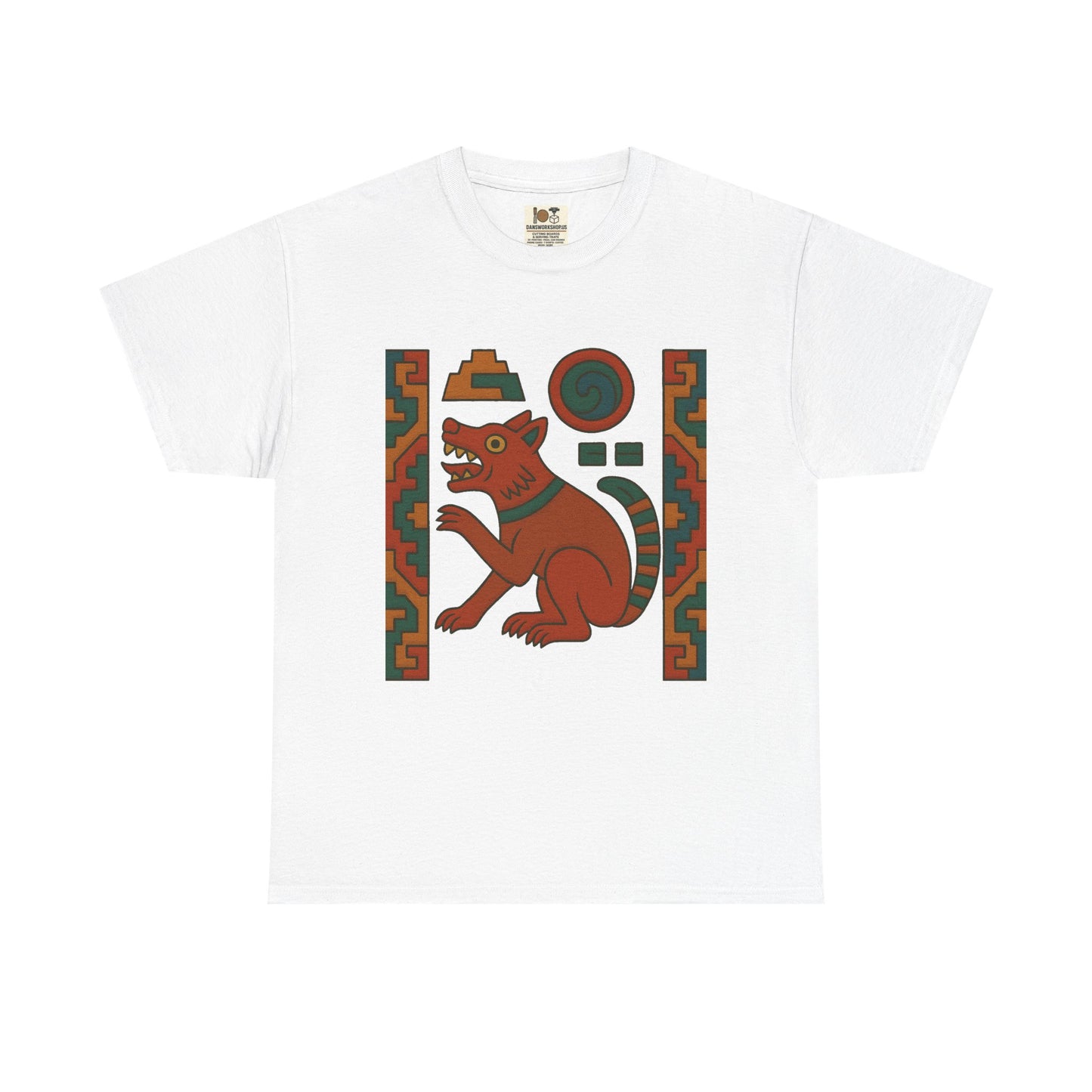 Aztec-Inspired Unisex Heavy Cotton Tee, Unique Graphic Shirt, Casual Wear, Gift for Art Lovers, Bohemian Style T-Shirt, aztec