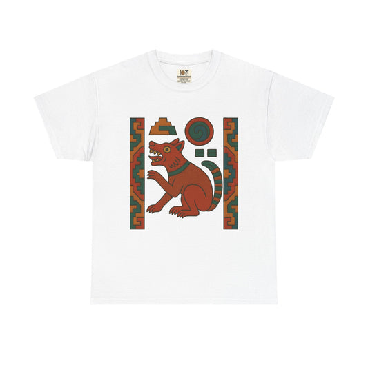 Aztec-Inspired Unisex Heavy Cotton Tee, Unique Graphic Shirt, Casual Wear, Gift for Art Lovers, Bohemian Style T-Shirt, aztec