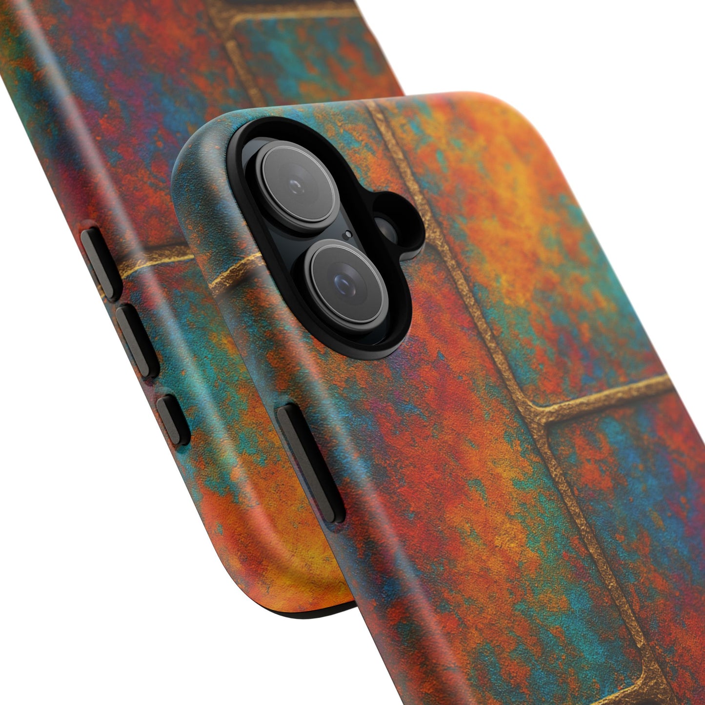 Colorful Textured Phone Case, Vibrant iPhone Cover, Tough Protective Shell, Unique Mobile Accessory, Artisan Phone Protection