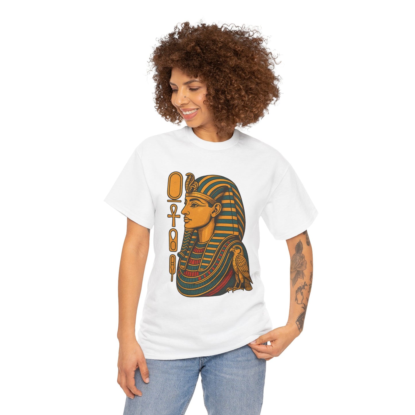 Egyptian Queen Graphic Tee, Vintage Egyptian Art, Unisex Cotton Shirt, Gift for History Lovers, Unique Costume Tee