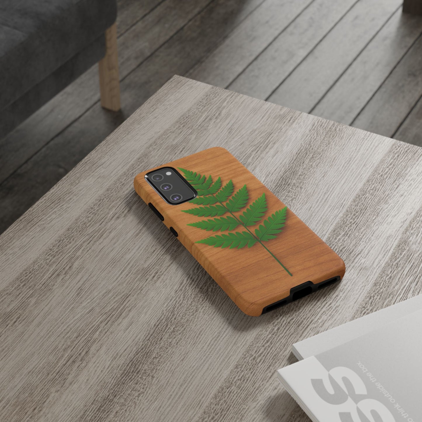 Wooden Fern Phone Case - Eco-Friendly Tough Cases for Nature Lovers, Unique Gift, Customizable Design, Nature-Themed Accessories