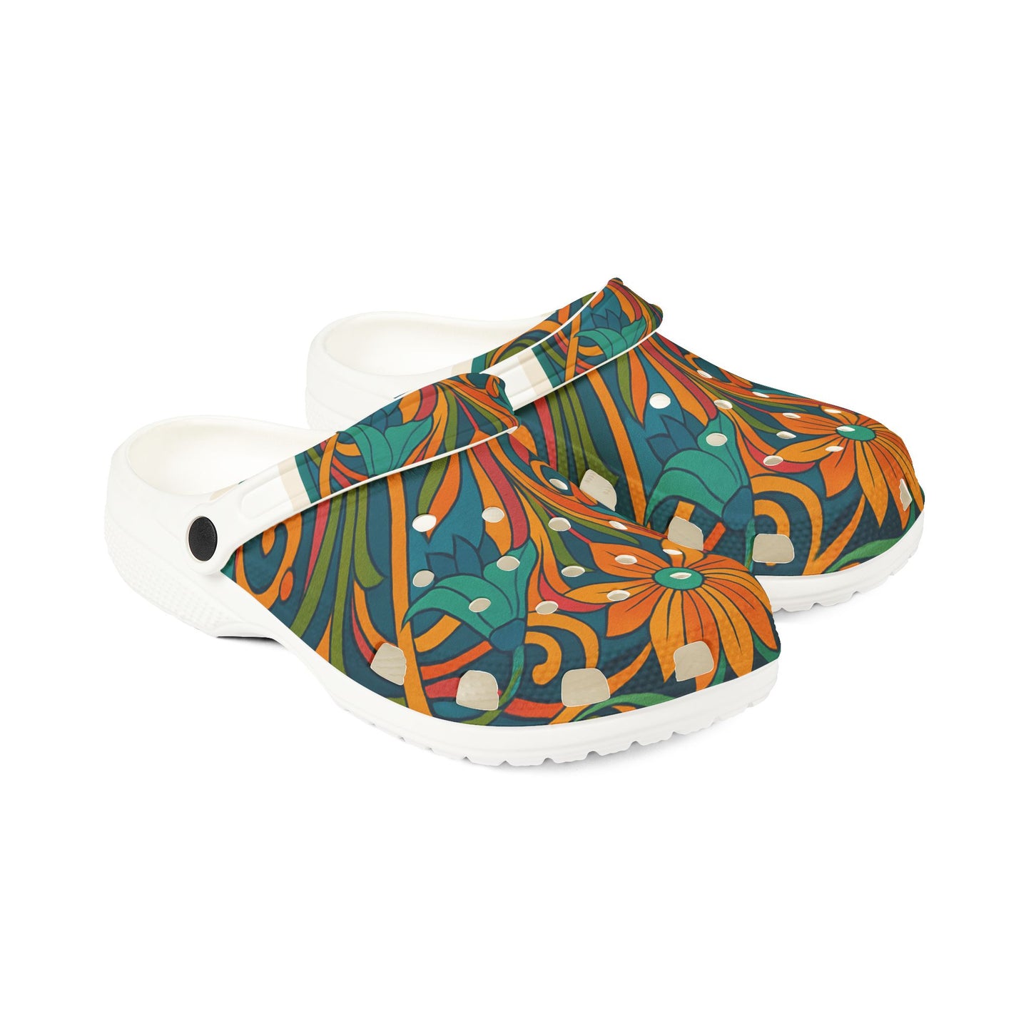 Colorful Floral EVA Foam Shoes, Summer Clogs, Garden Slip-Ons, Outdoor Footwear, Funky Comfort Shoes