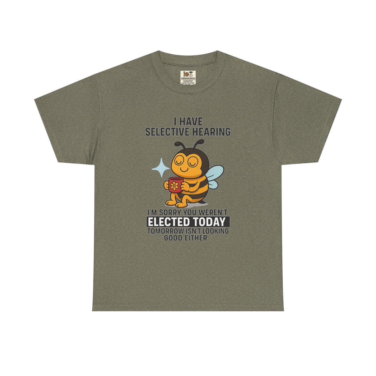 Funny Bee Selective Hearing Tee, Humorous T-Shirt for Adults, Gifts for Bee Lovers, Birthday, Funny Gift, Casual Wear