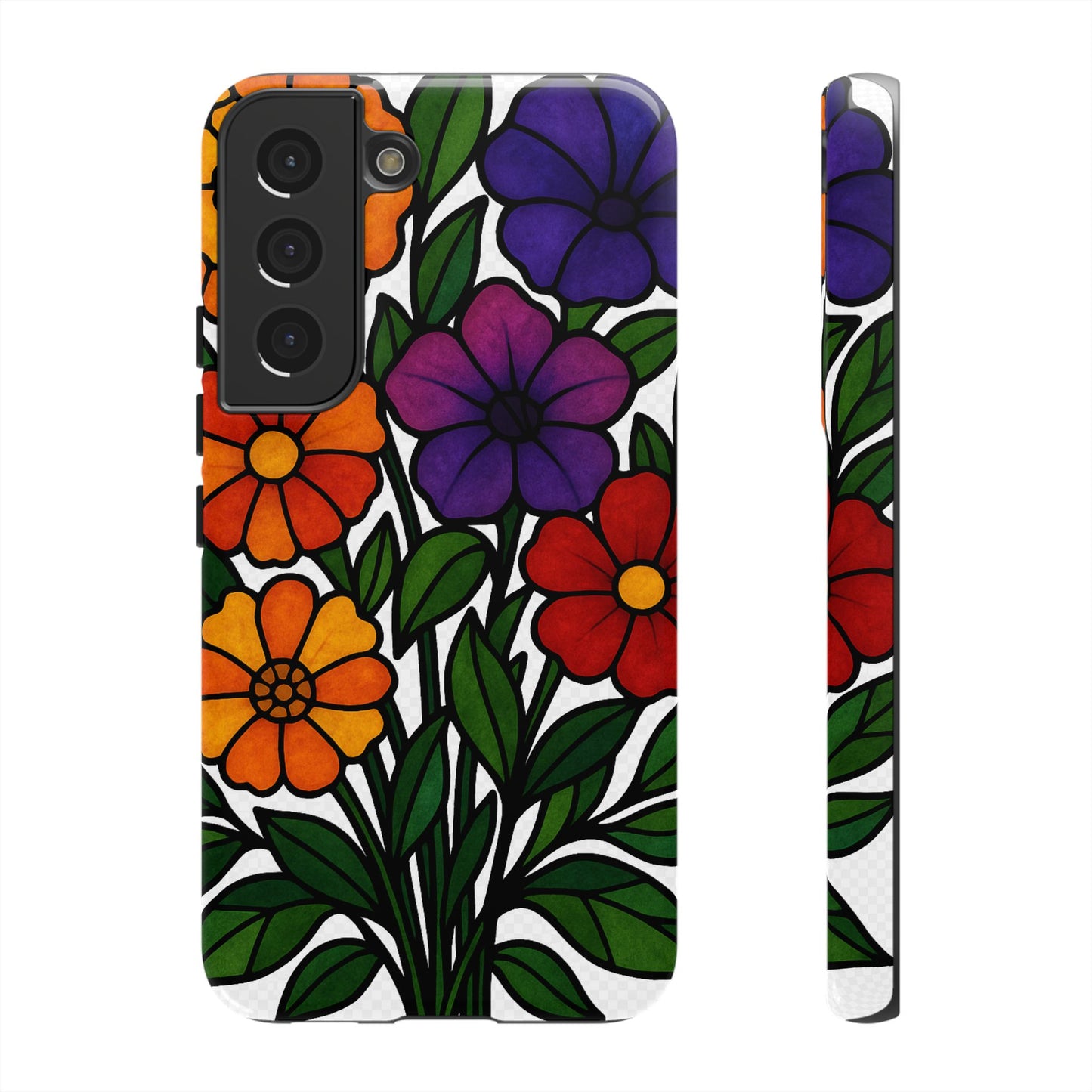 Floral Phone Case, Tough Cases with Colorful Flower Design, Gift for Flower Lovers, Summer Accessories, Trendy Phone Cover