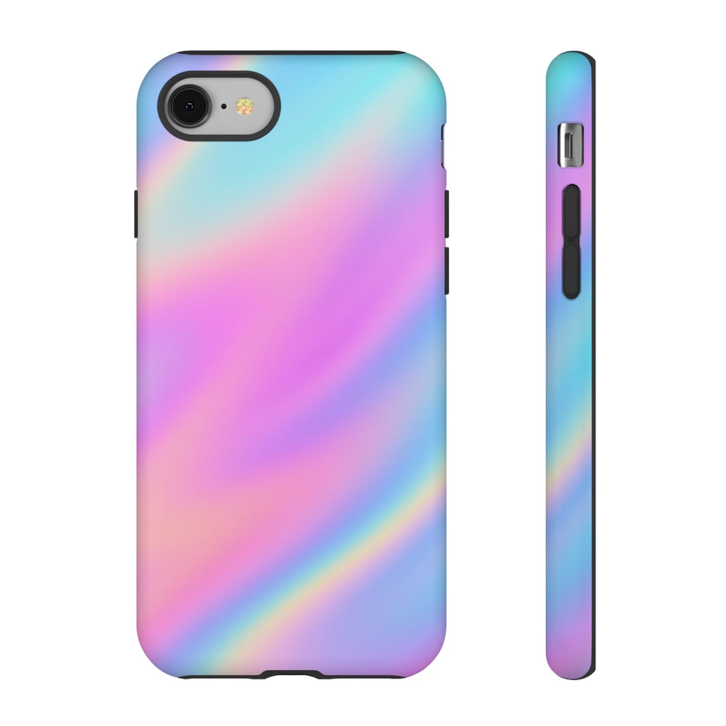 Colorful Holographic Phone Case, Tough Cases for iPhone, Trendy Phone Cover, Unique Gift for Her, Pastel Phone Accessory