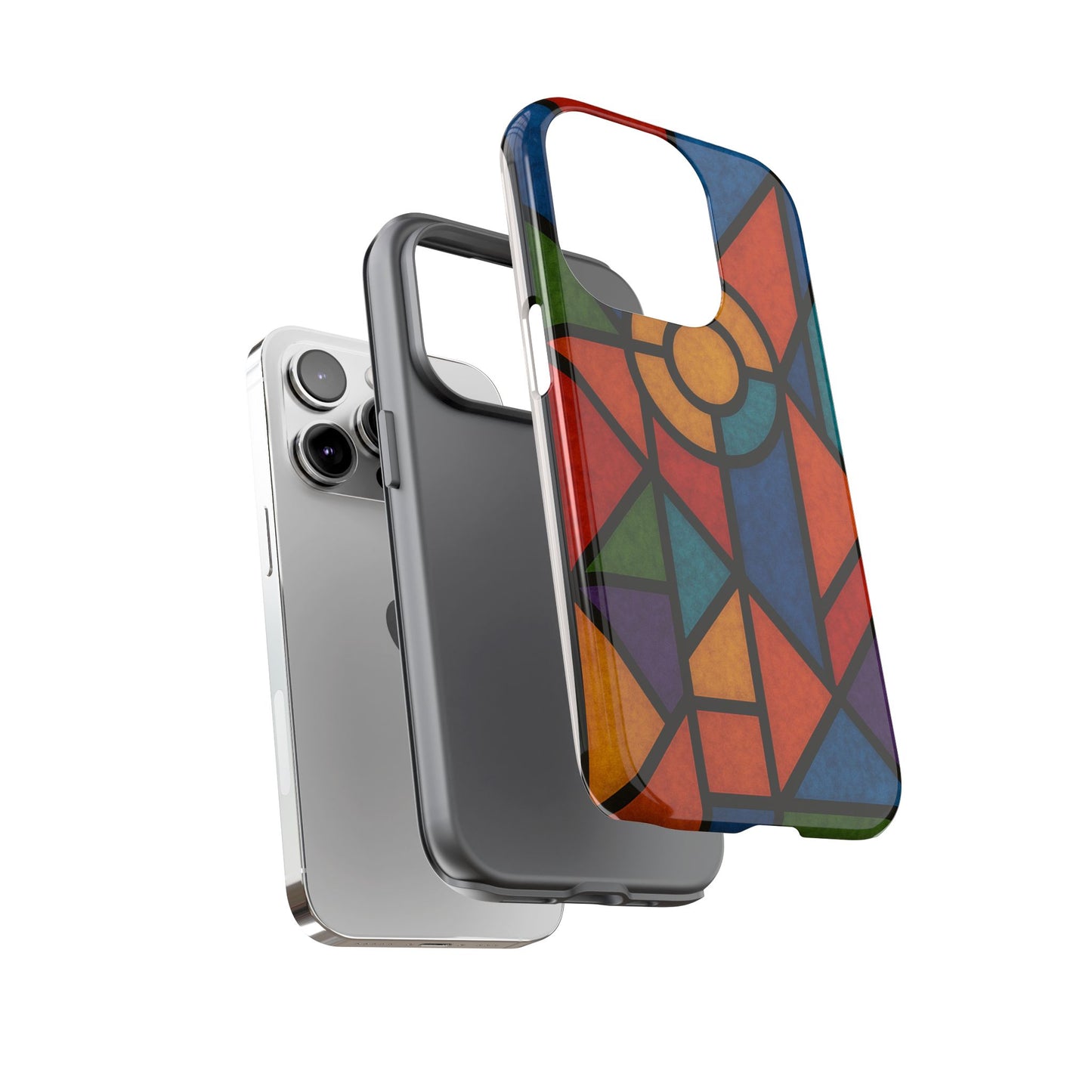 Colorful Stained Glass Phone Case, Artistic Phone Cover, Vibrant Protective Case, Unique Gift for Art Lovers, Stylish Smartphone Accessory