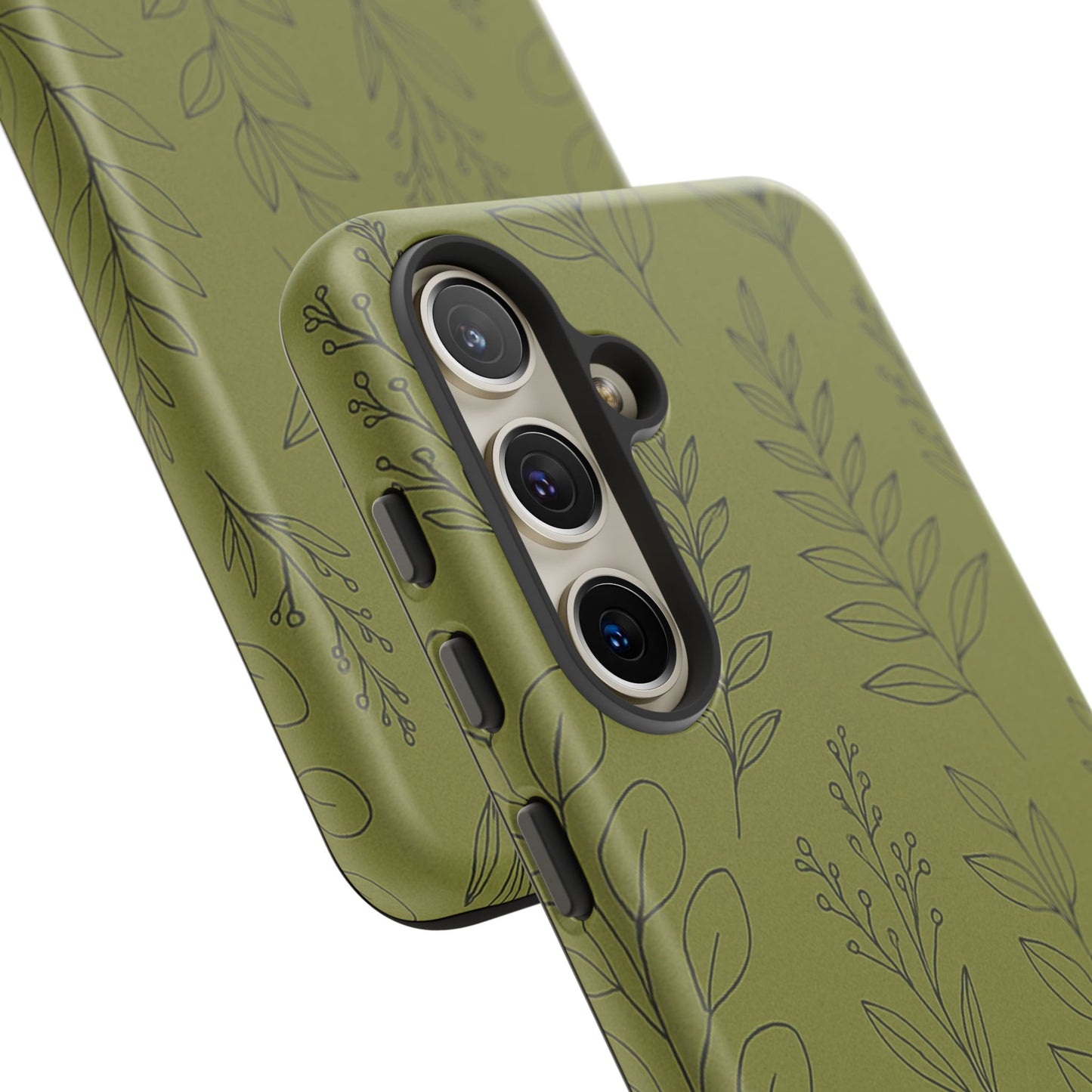 Stylish Phone Case, Botanical Design, Tough Phone Cover, Green Floral Case, Nature Inspired Gift, Eco-Friendly Accessory