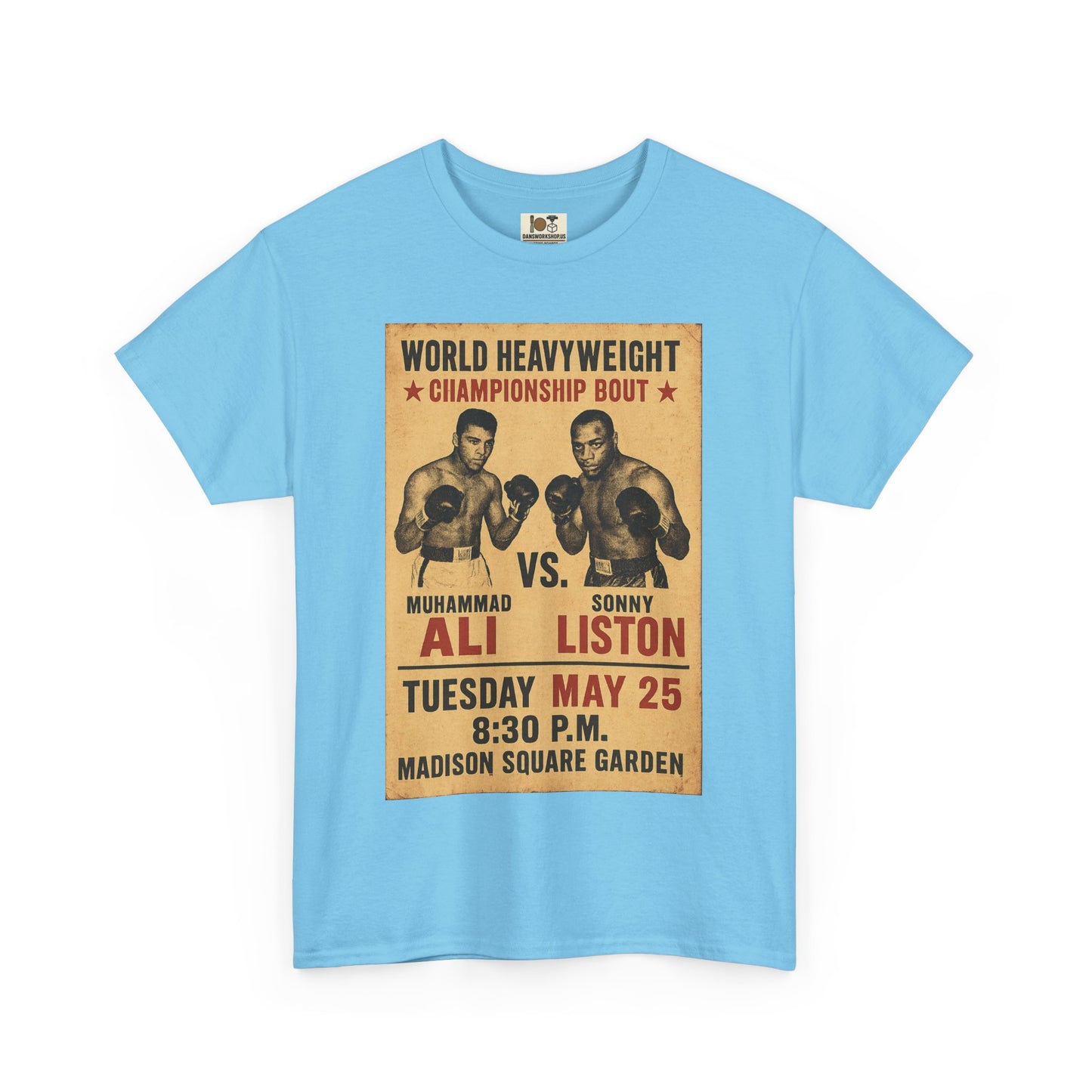 Vintage Boxing Tee, Retro Fight Shirt, Unisex Heavy Cotton Tee, Gift for Sports Fans, Athletics Apparel, Classic Graphic Tee