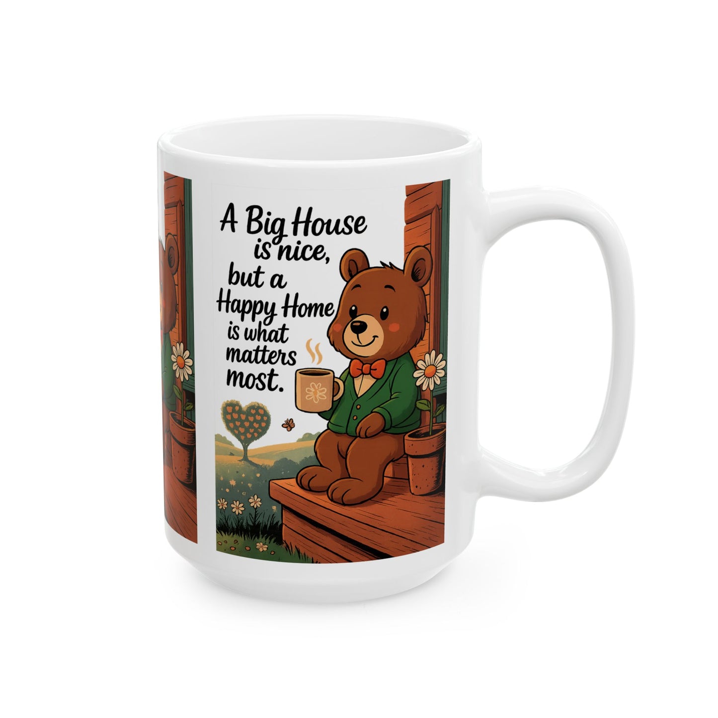 Cozy Bear Inspirational Mug - A Big House is Nice, But a Happy Home Matters Most, Cute Animal Coffee Cup, Gift for Home & Garden [...]