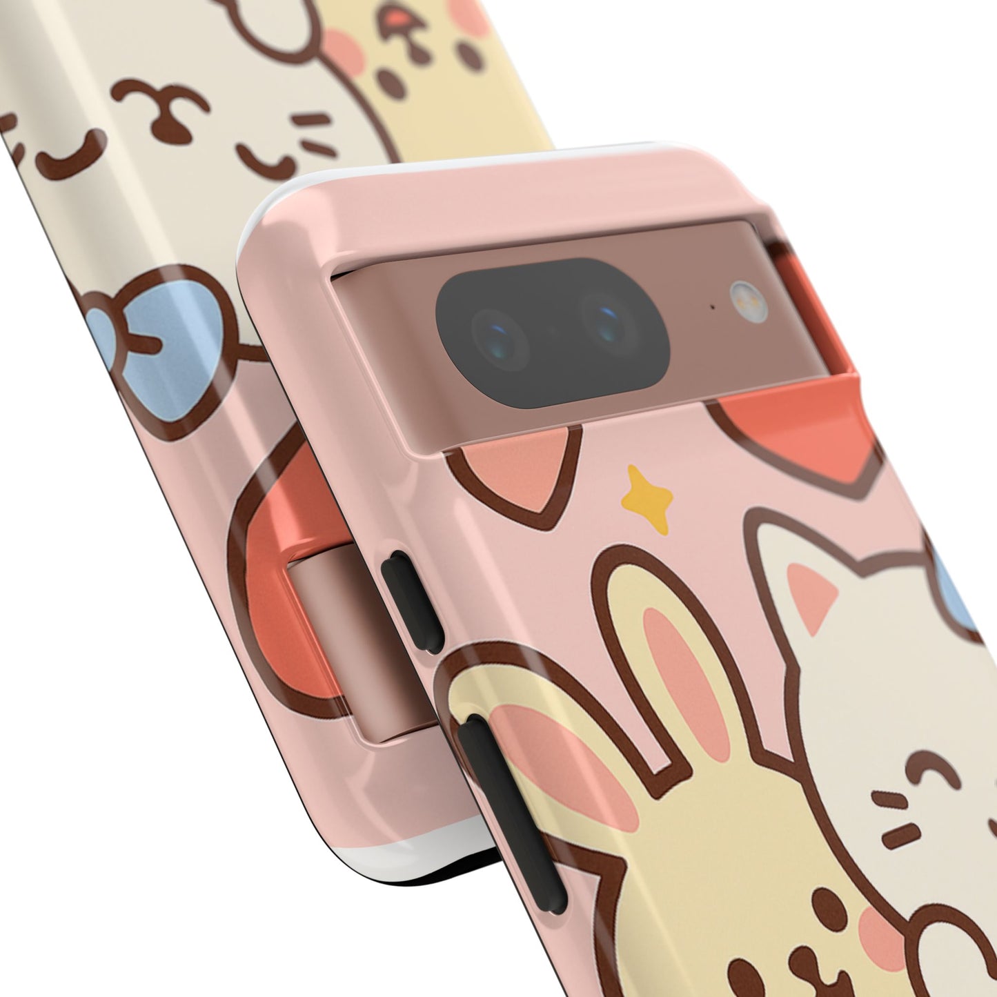 Cute Animal Phone Case -Tough Cases with Bunny and Cat Design, Kawaii Gift for Kids, Birthday, Everyday Use, Phone Accessories, teenage girl