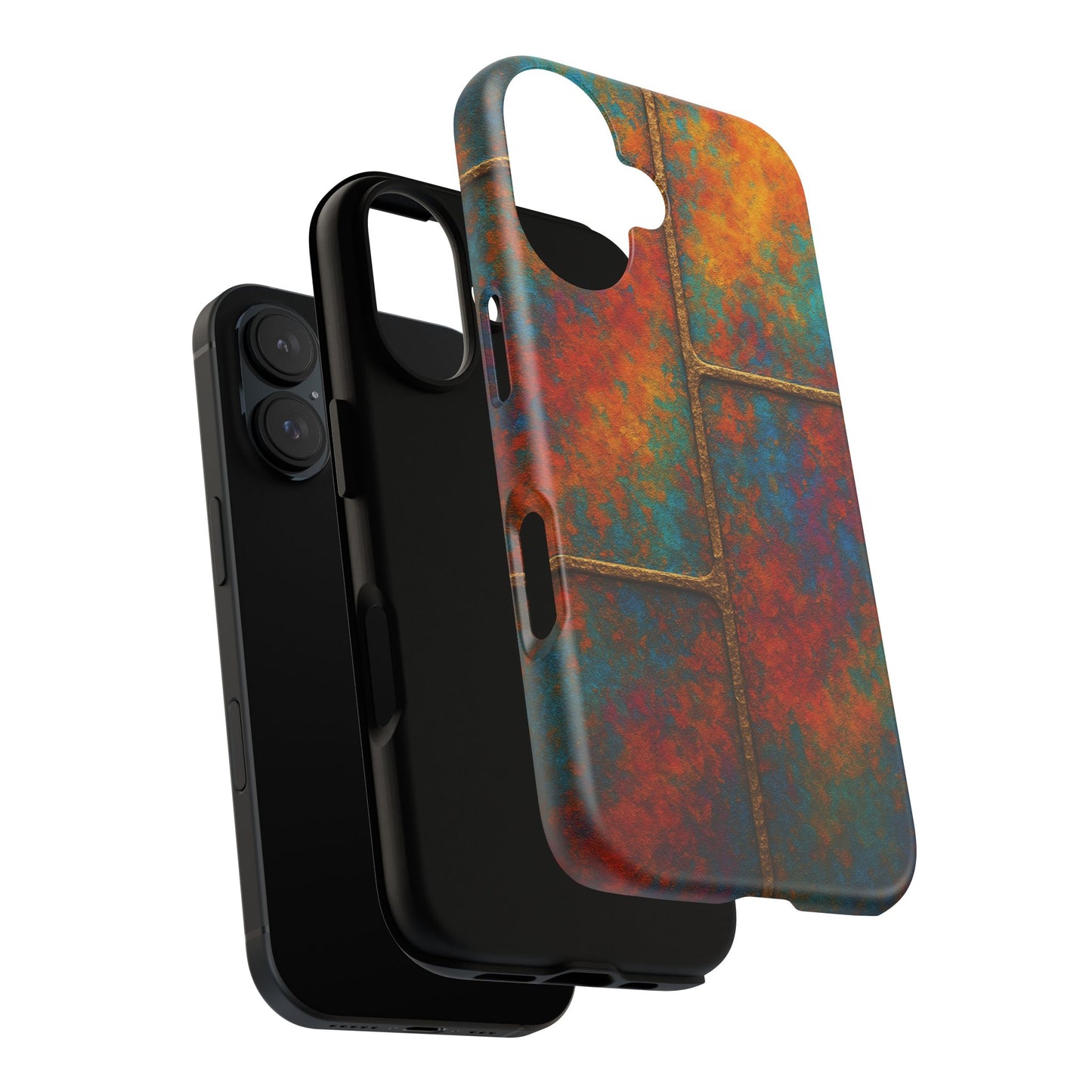 Colorful Textured Phone Case, Vibrant iPhone Cover, Tough Protective Shell, Unique Mobile Accessory, Artisan Phone Protection