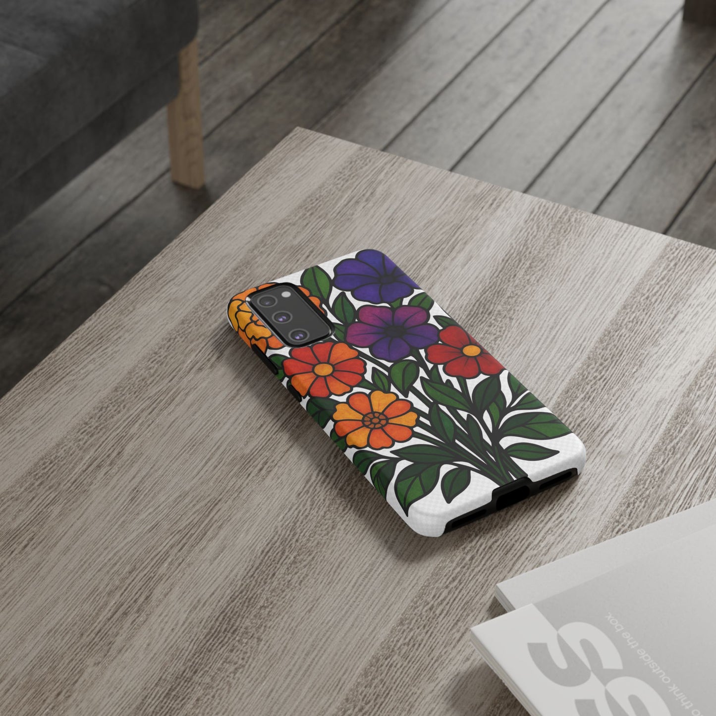 Floral Phone Case, Tough Cases with Colorful Flower Design, Gift for Flower Lovers, Summer Accessories, Trendy Phone Cover