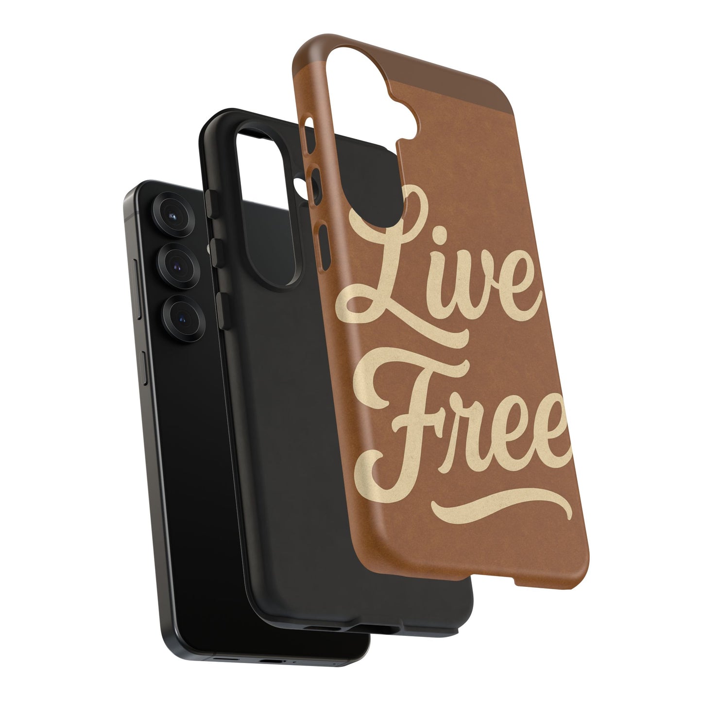 Live Free Phone Case, Tough Cases, Inspirational Phone Accessories, Gift for Adventurers, Customizable Design, Unique Tech Gifts